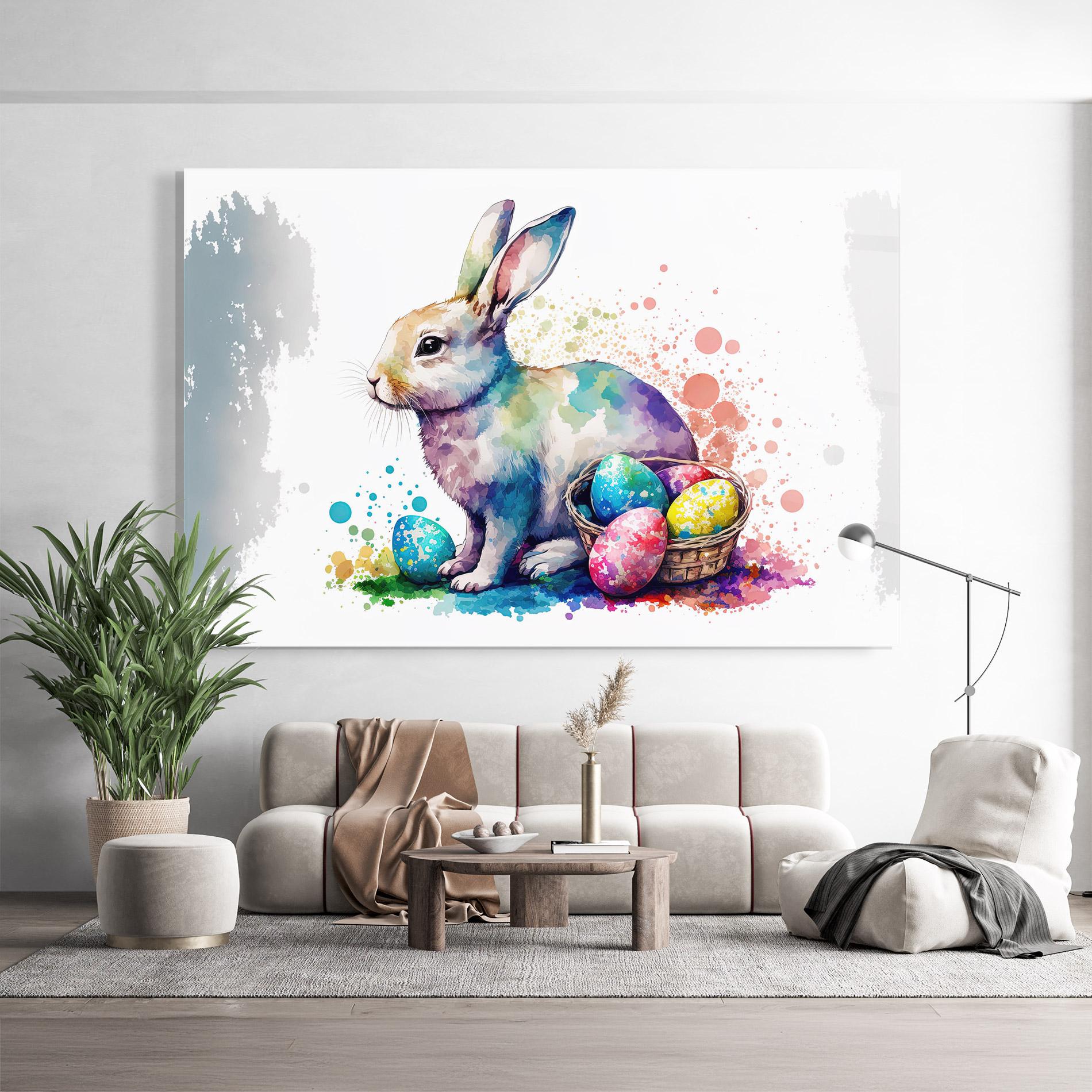Üvegkép Easter Bunny Watercolor mockup 9