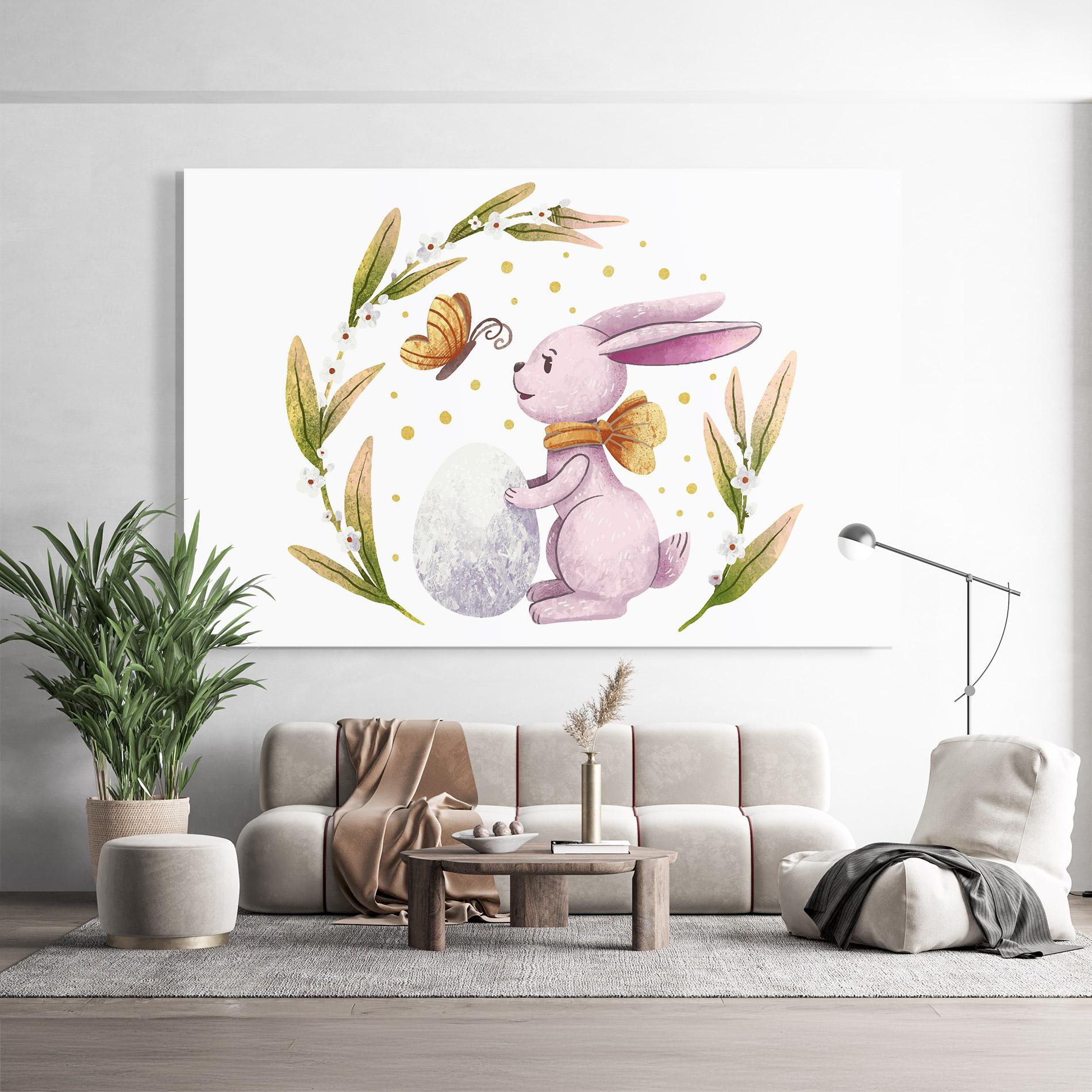 Üvegkép Easter Pink Bunny mockup 9
