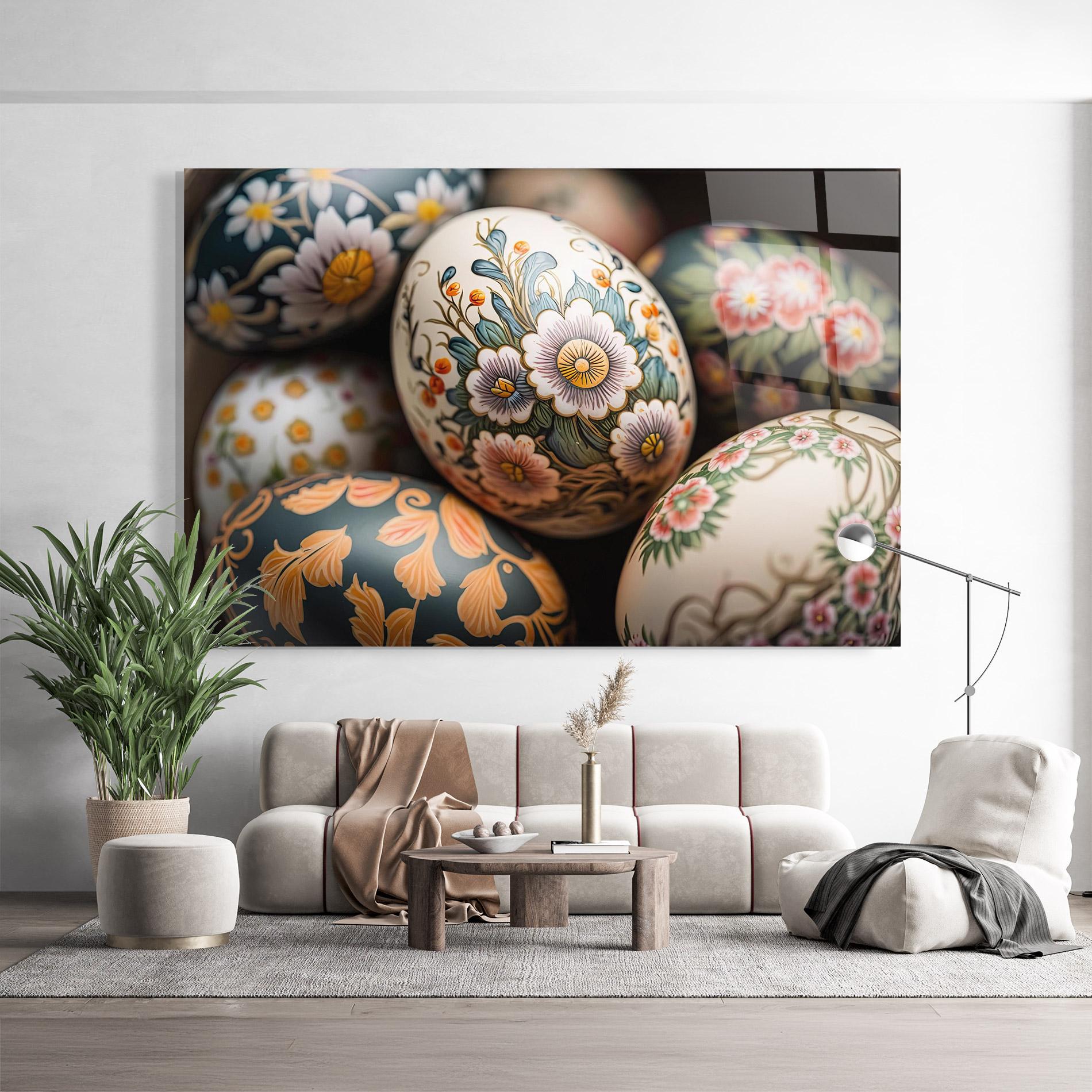 Üvegkép Floral Painted Eggs mockup 9