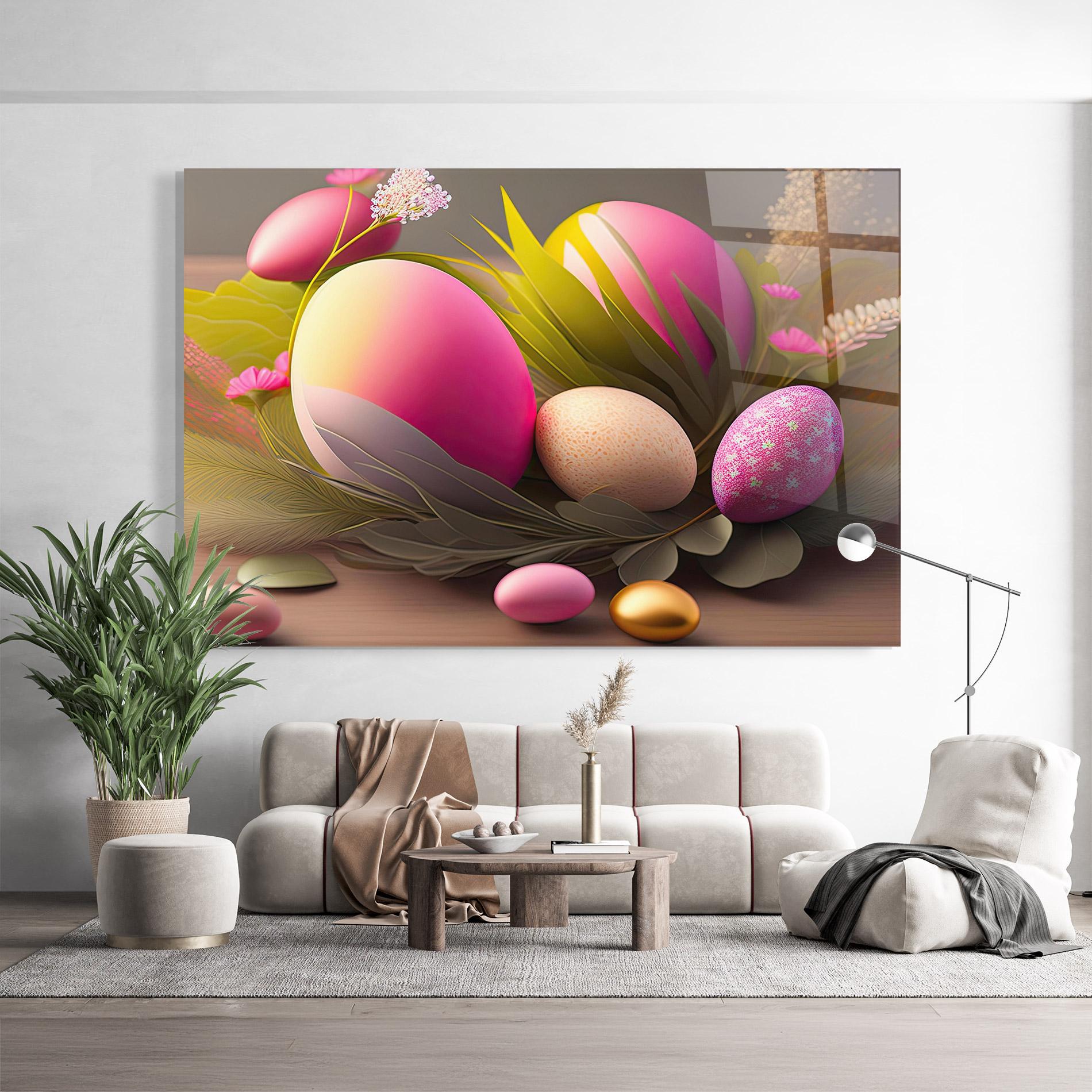 Üvegkép Pink Easter Eggs mockup 9