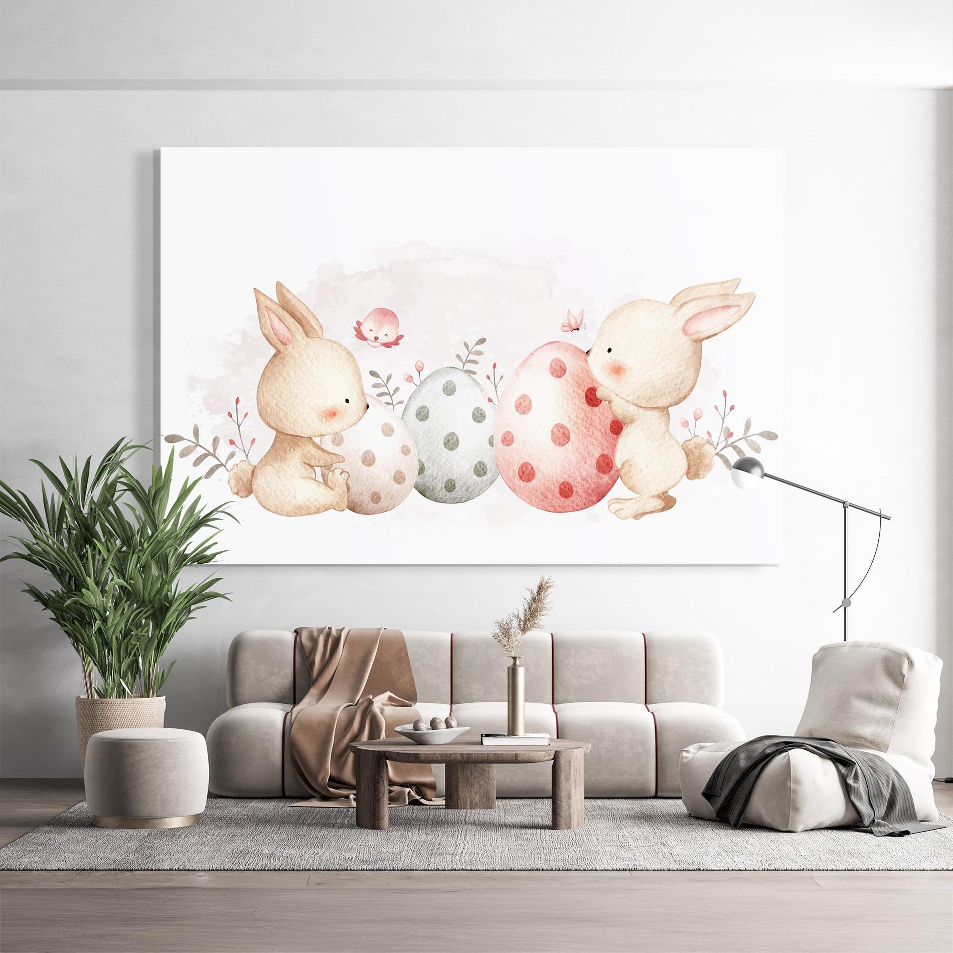 Üvegkép Watercolor Bunny mockup 9