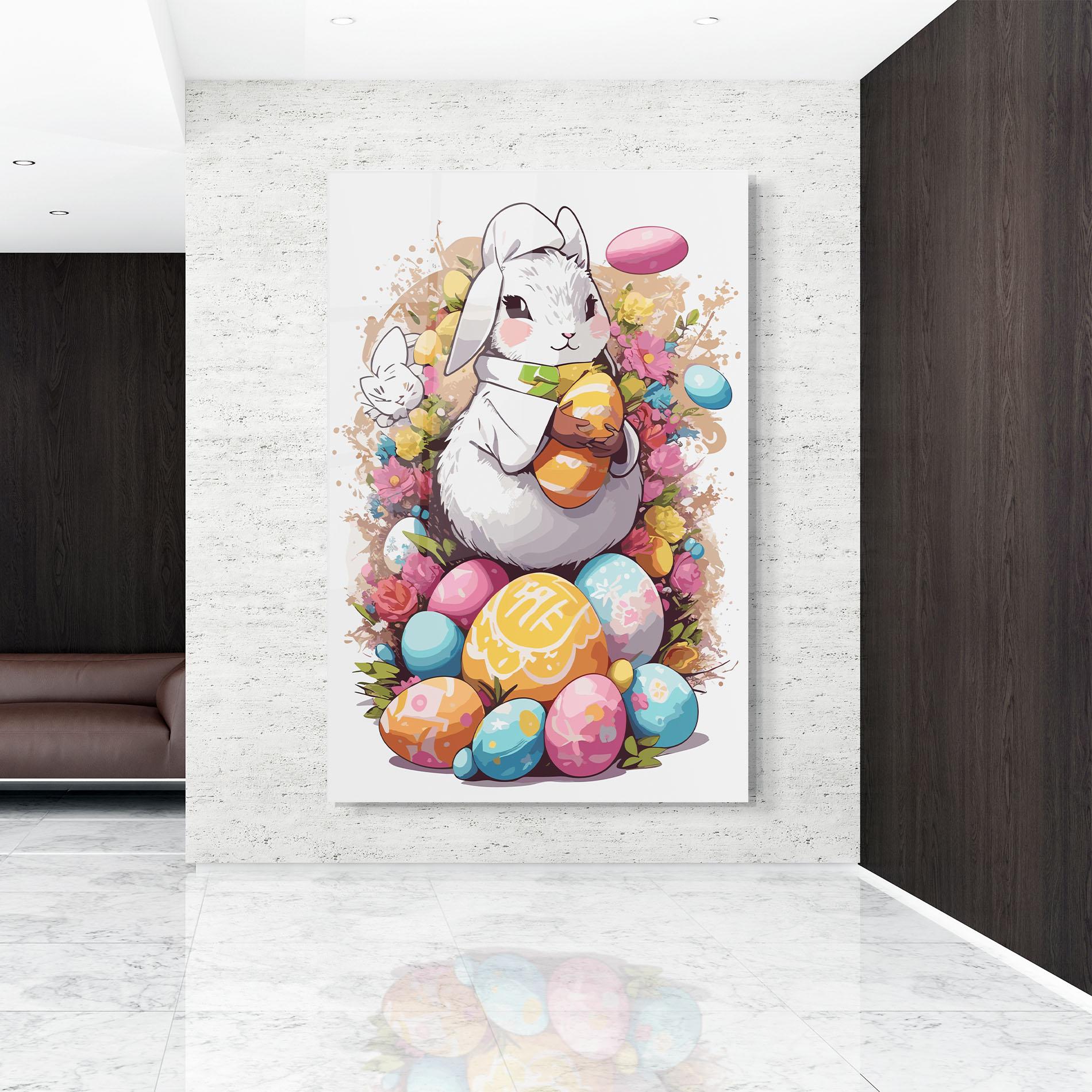 Üvegkép White Easter Bunny mockup 9