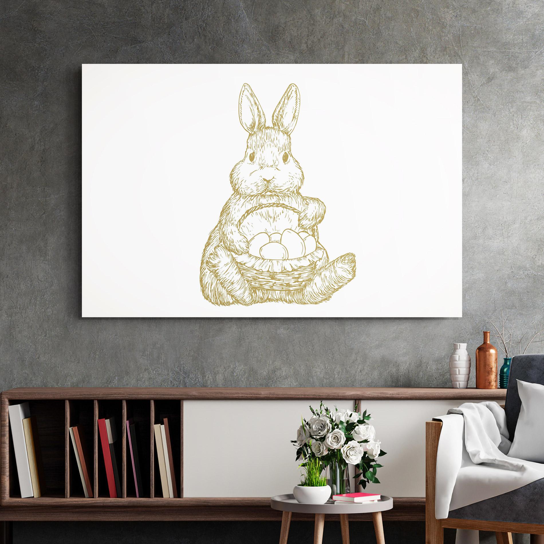 Üvegkép Bunny With Basket mockup 2