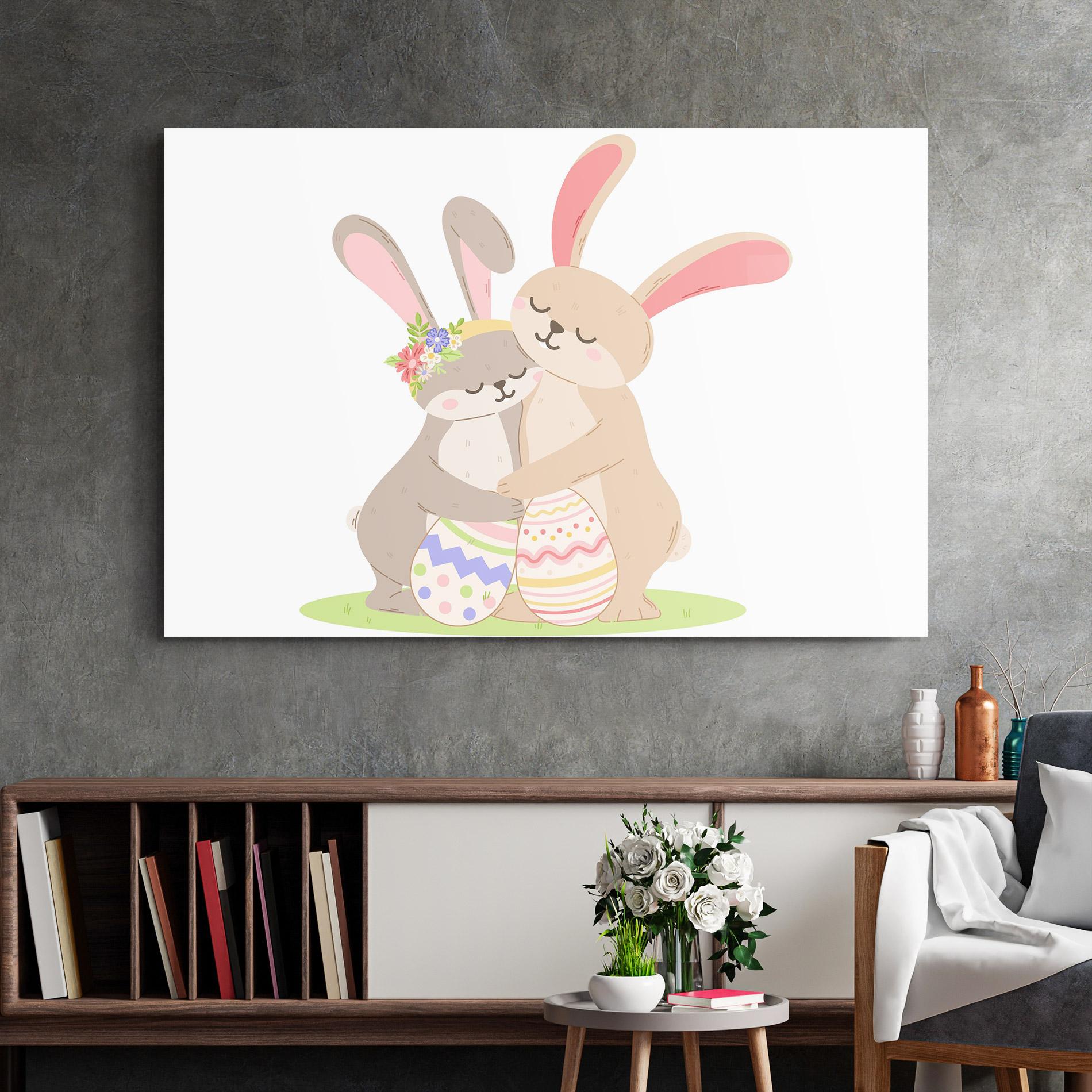 Üvegkép Easter Bunny Couple mockup 2