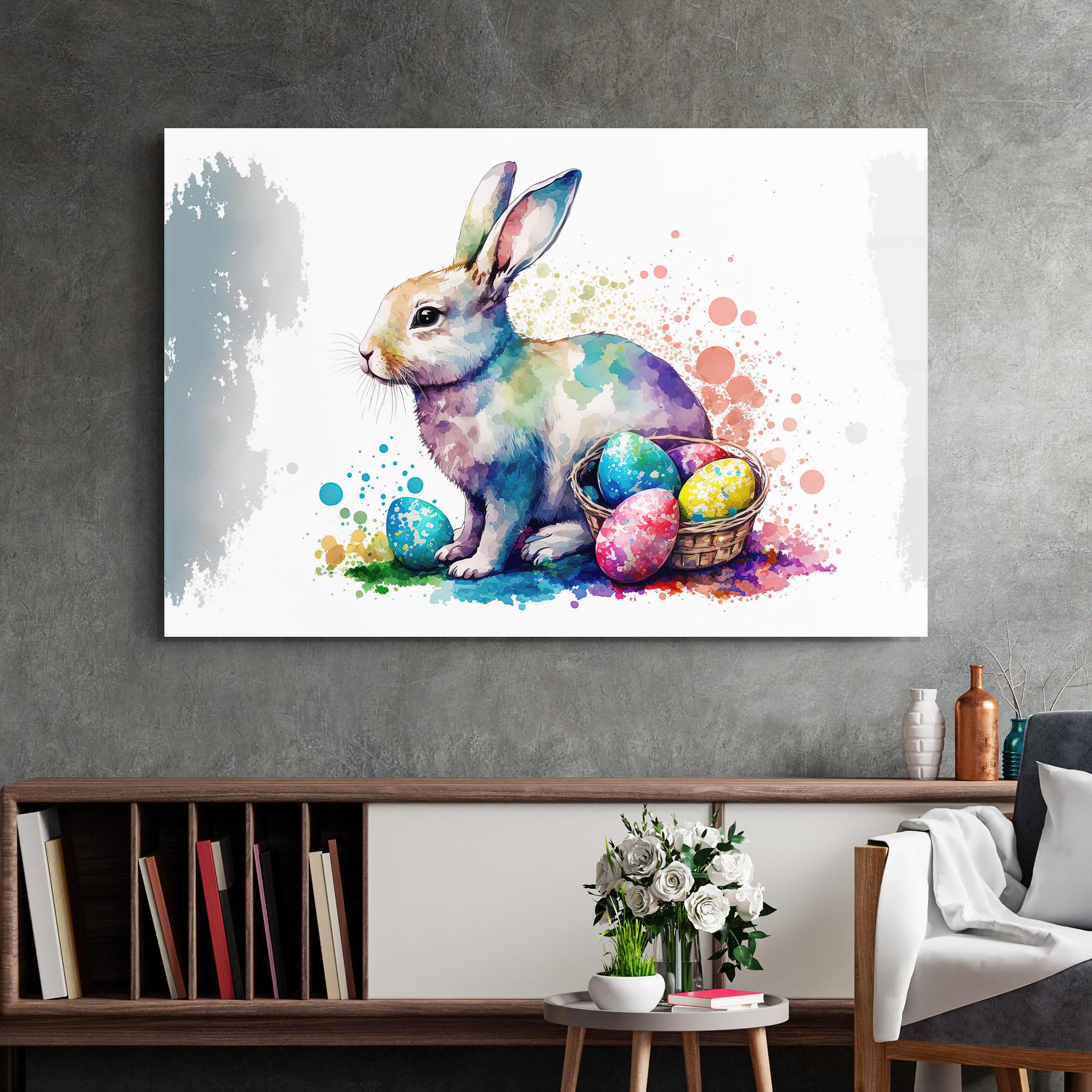 Üvegkép Easter Bunny Watercolor mockup 2