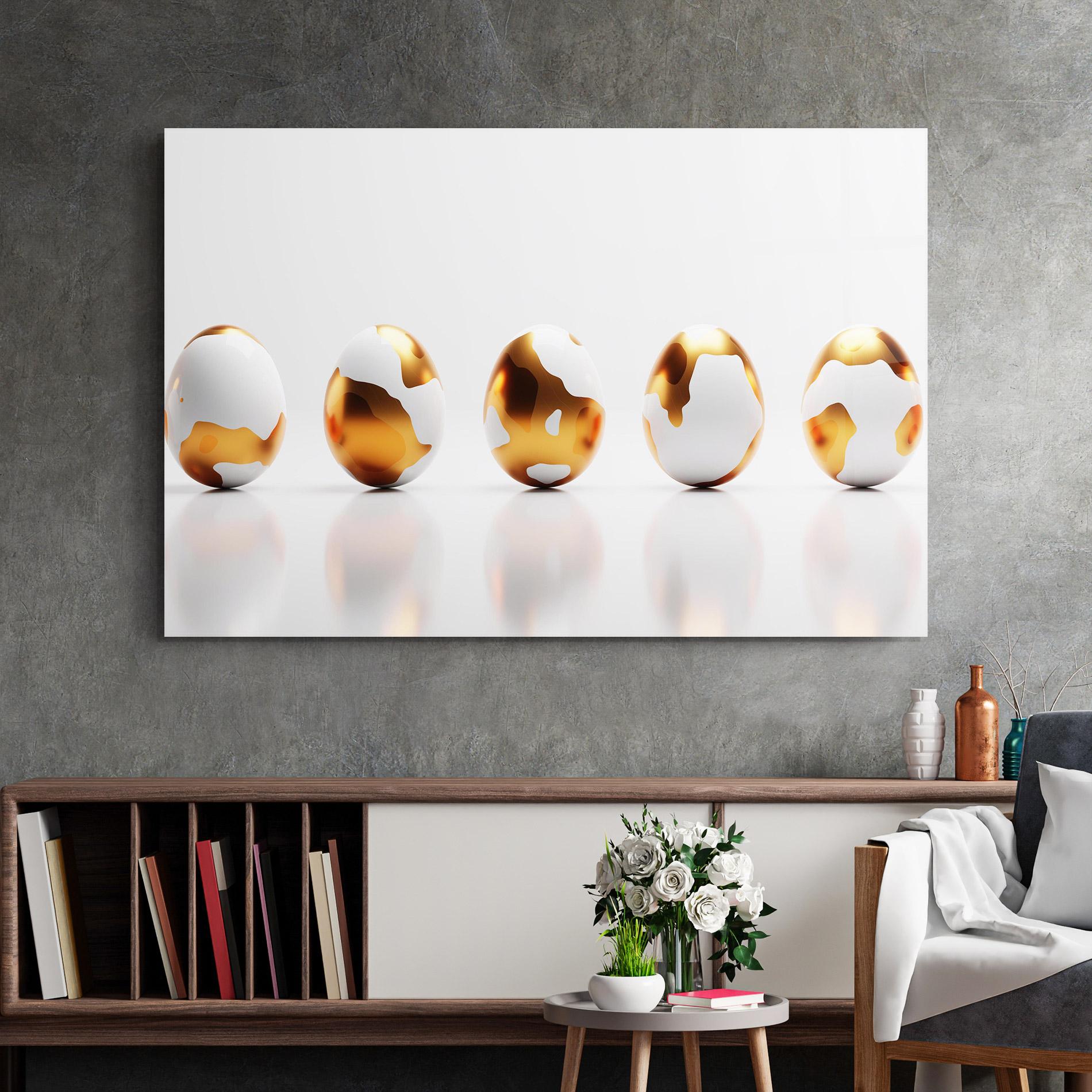 Üvegkép Golden Shiny Eggs mockup 2