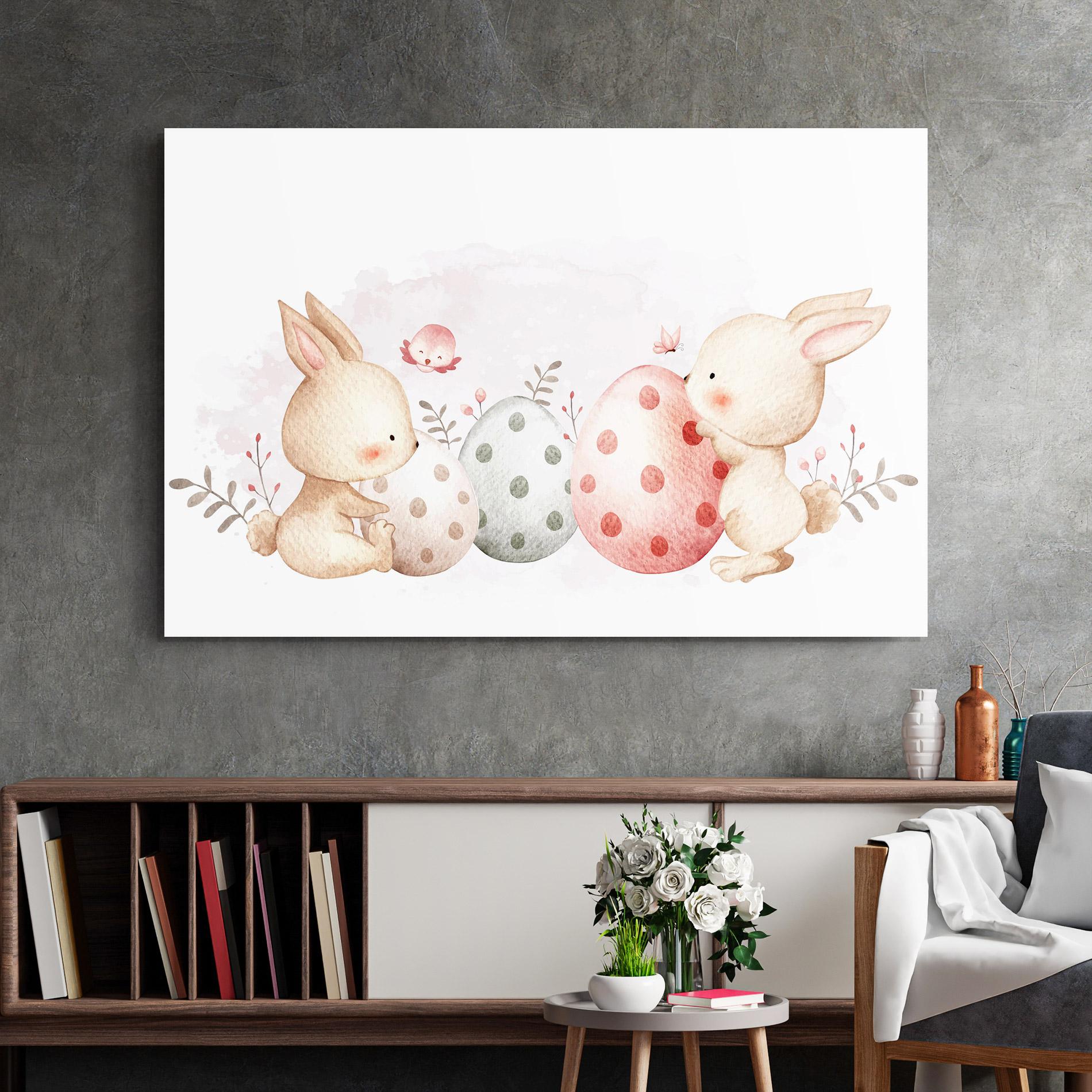Üvegkép Watercolor Bunny mockup 2
