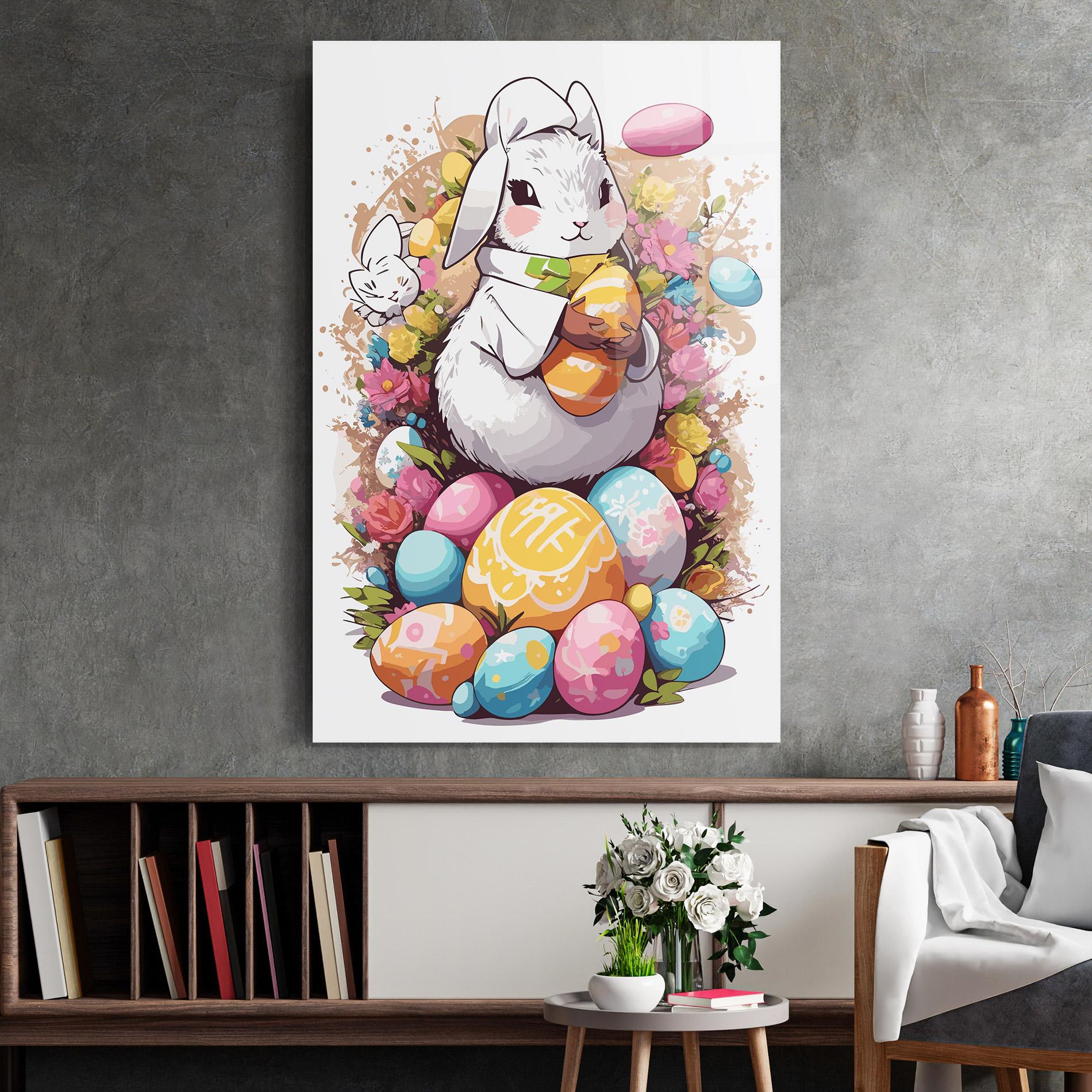 Üvegkép White Easter Bunny mockup 2