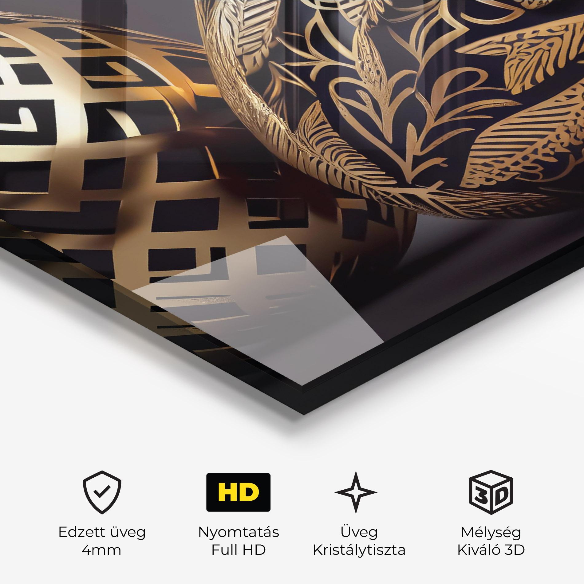Üvegkép Black Golden Eggs mockup 3