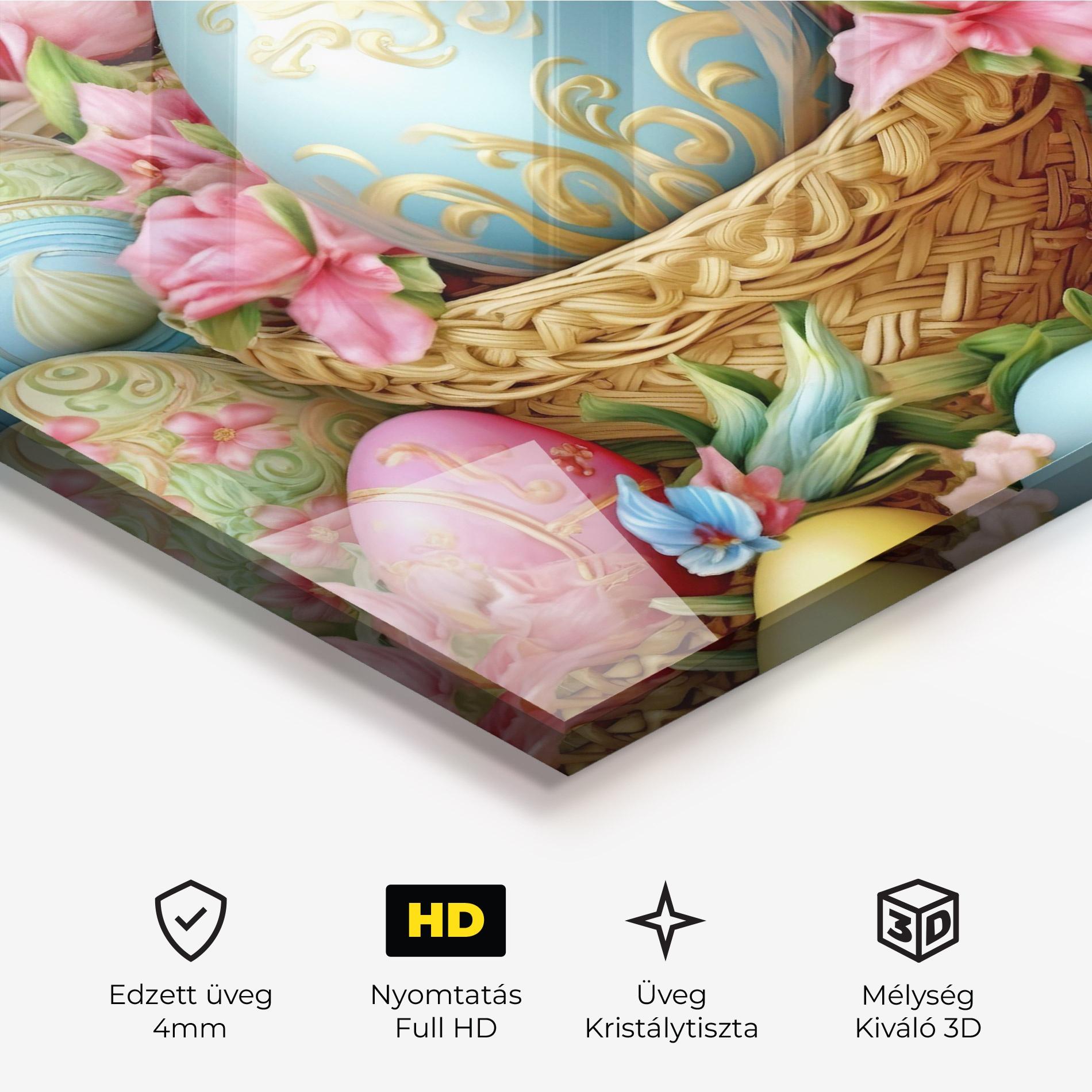 Üvegkép Blue Easter Egg mockup 3