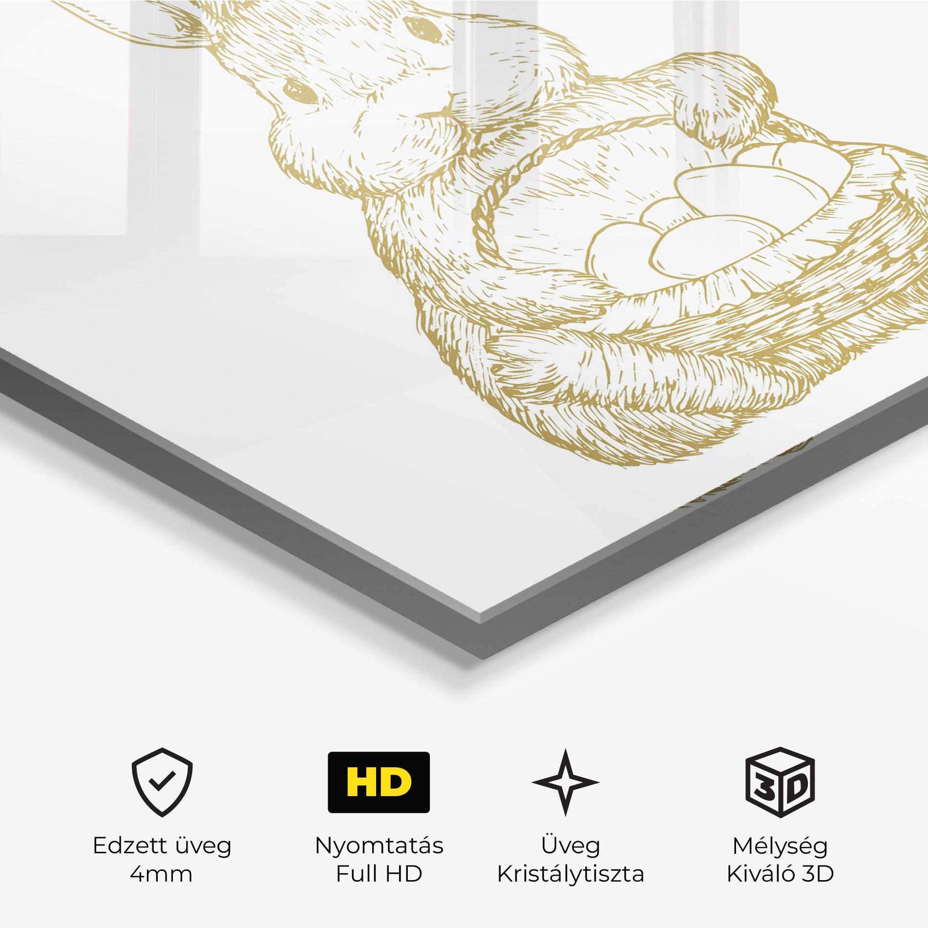 Üvegkép Bunny With Basket mockup 3