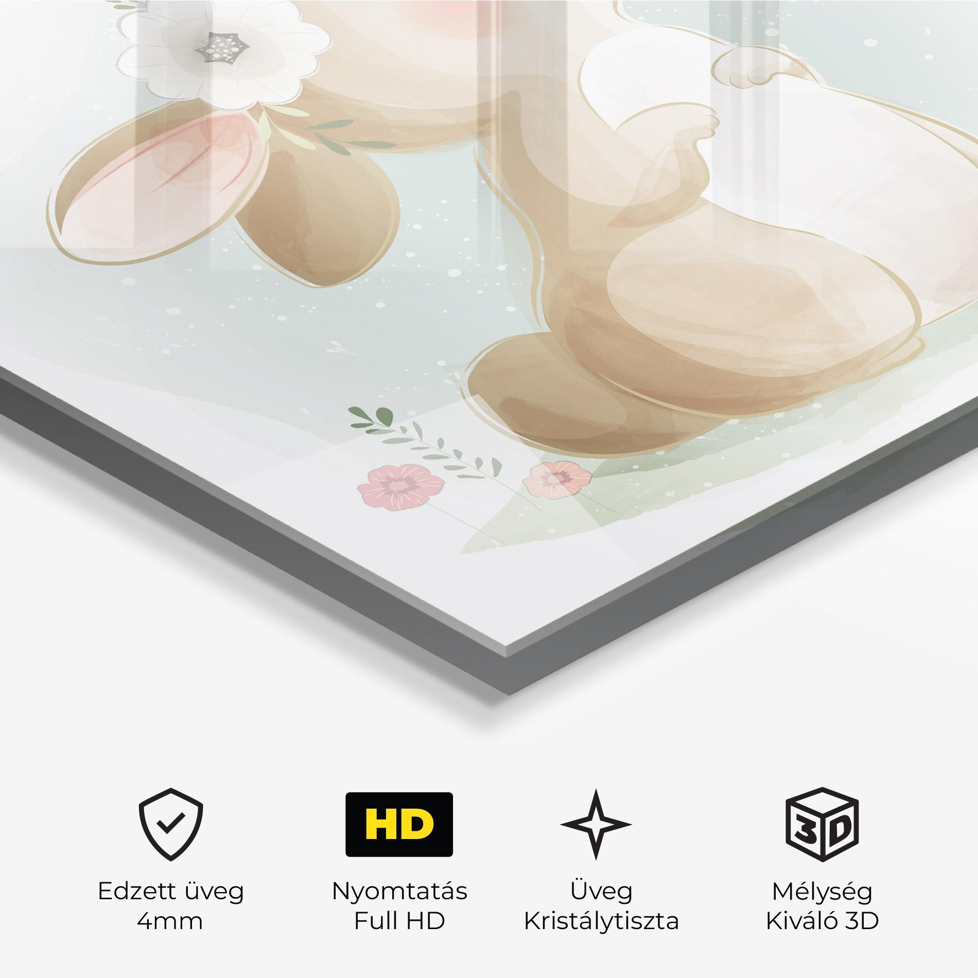 Üvegkép Butterfly On Bunny Nose mockup 3