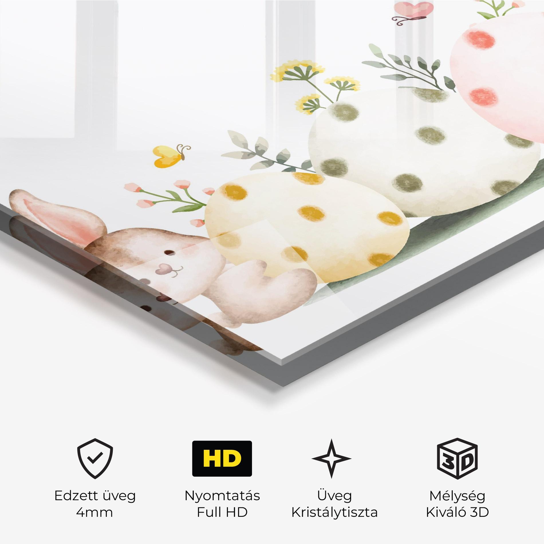 Üvegkép Butterfly Rabbit mockup 3