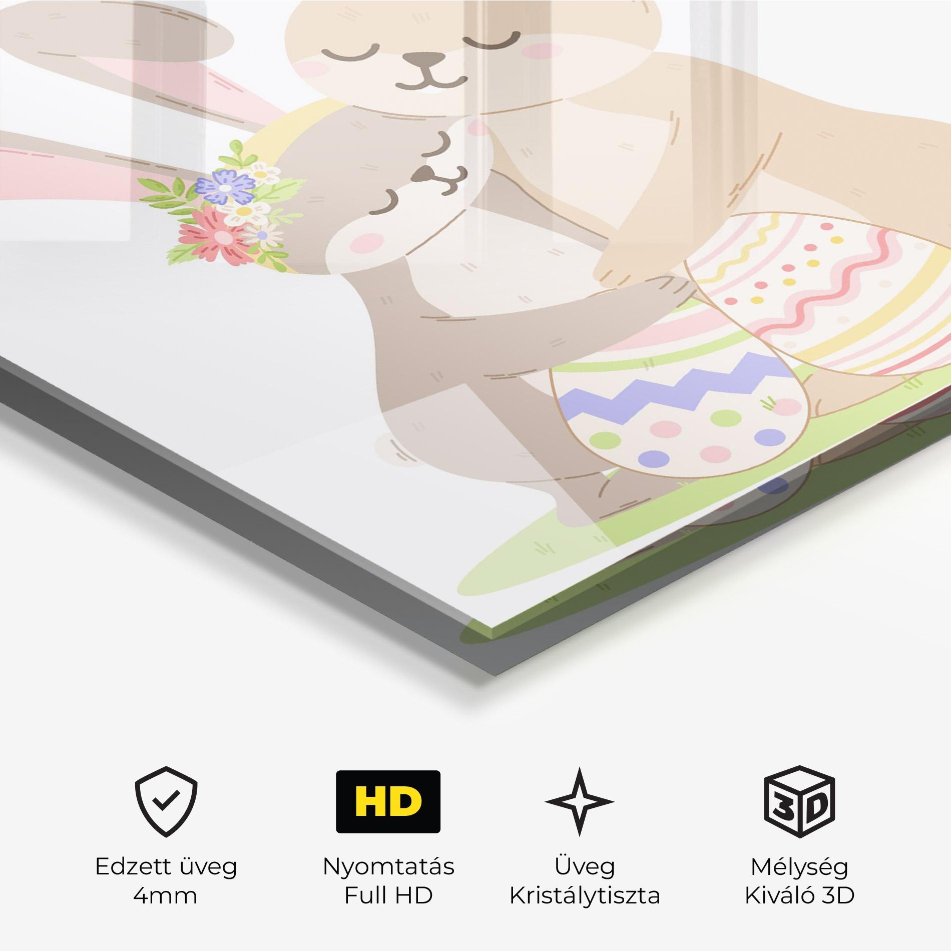 Üvegkép Easter Bunny Couple mockup 3