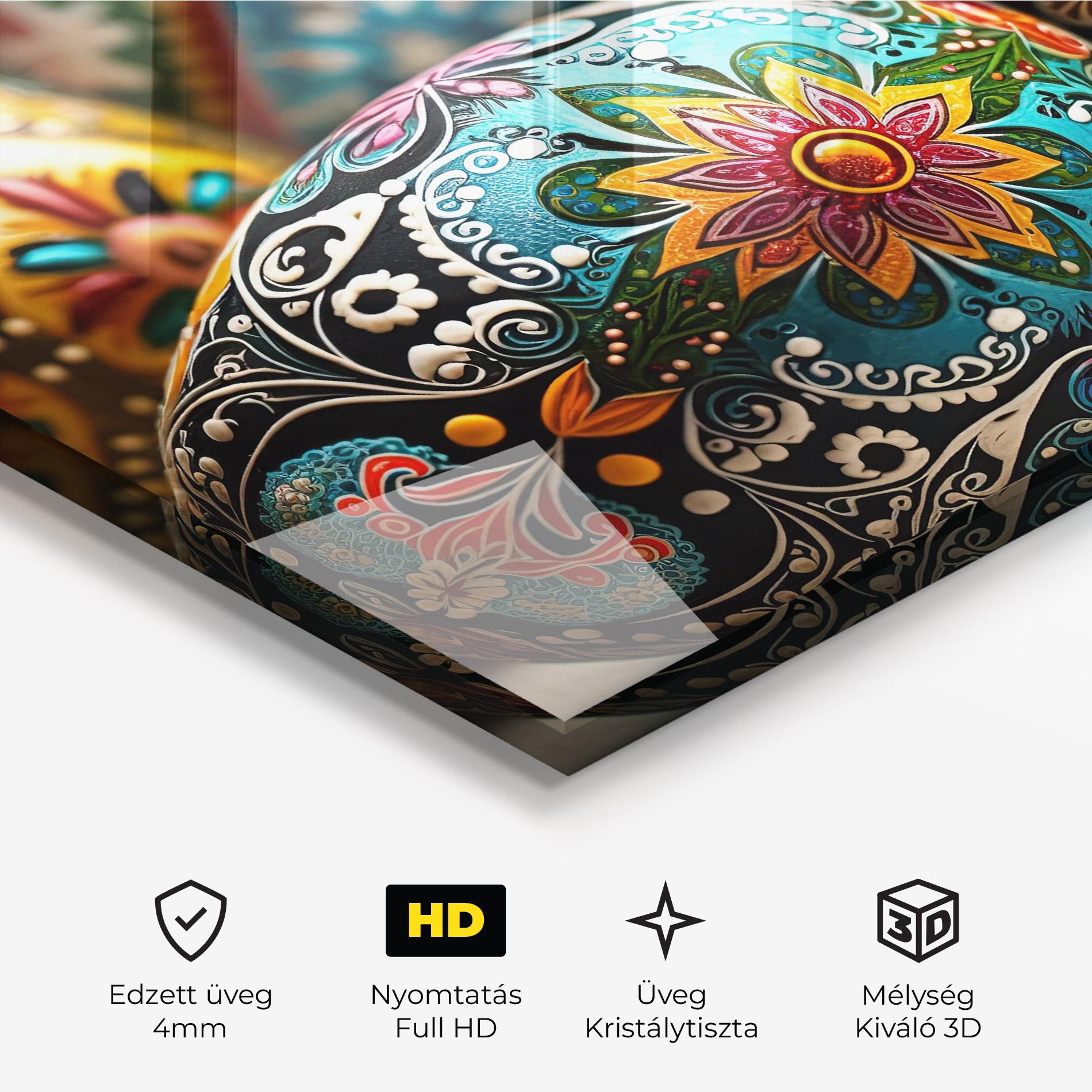 Üvegkép Easter Eggs Ornament mockup 3