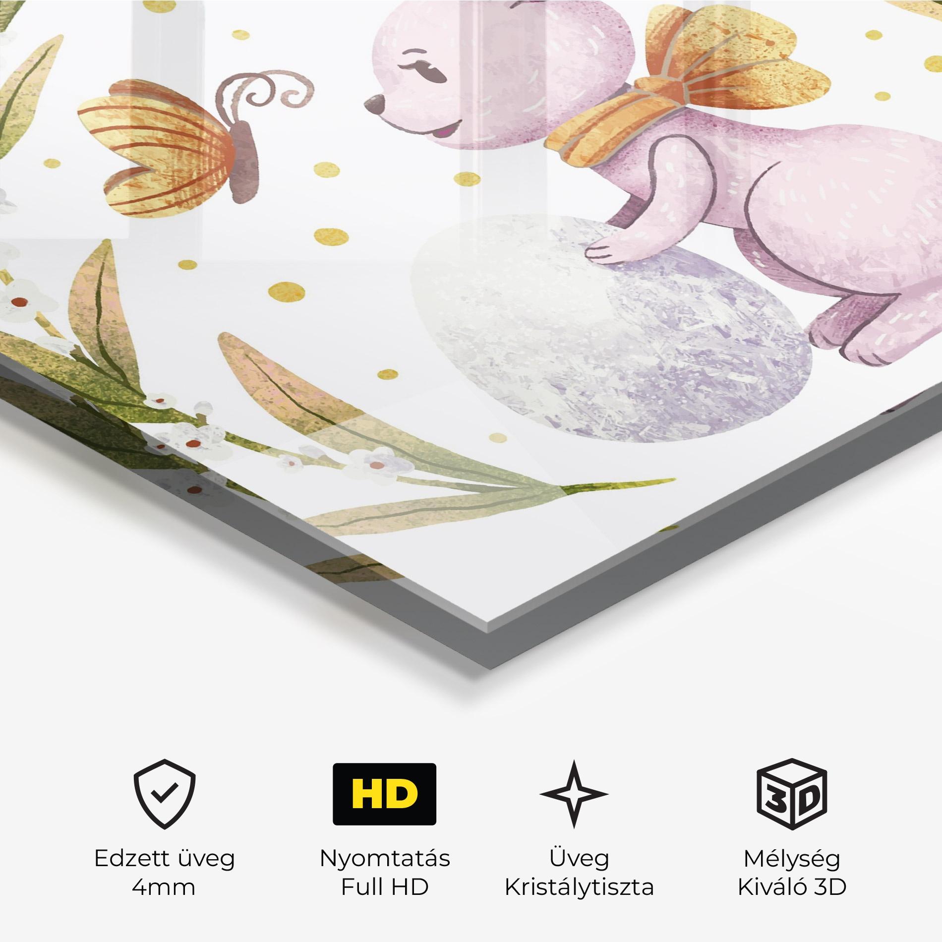 Üvegkép Easter Pink Bunny mockup 3