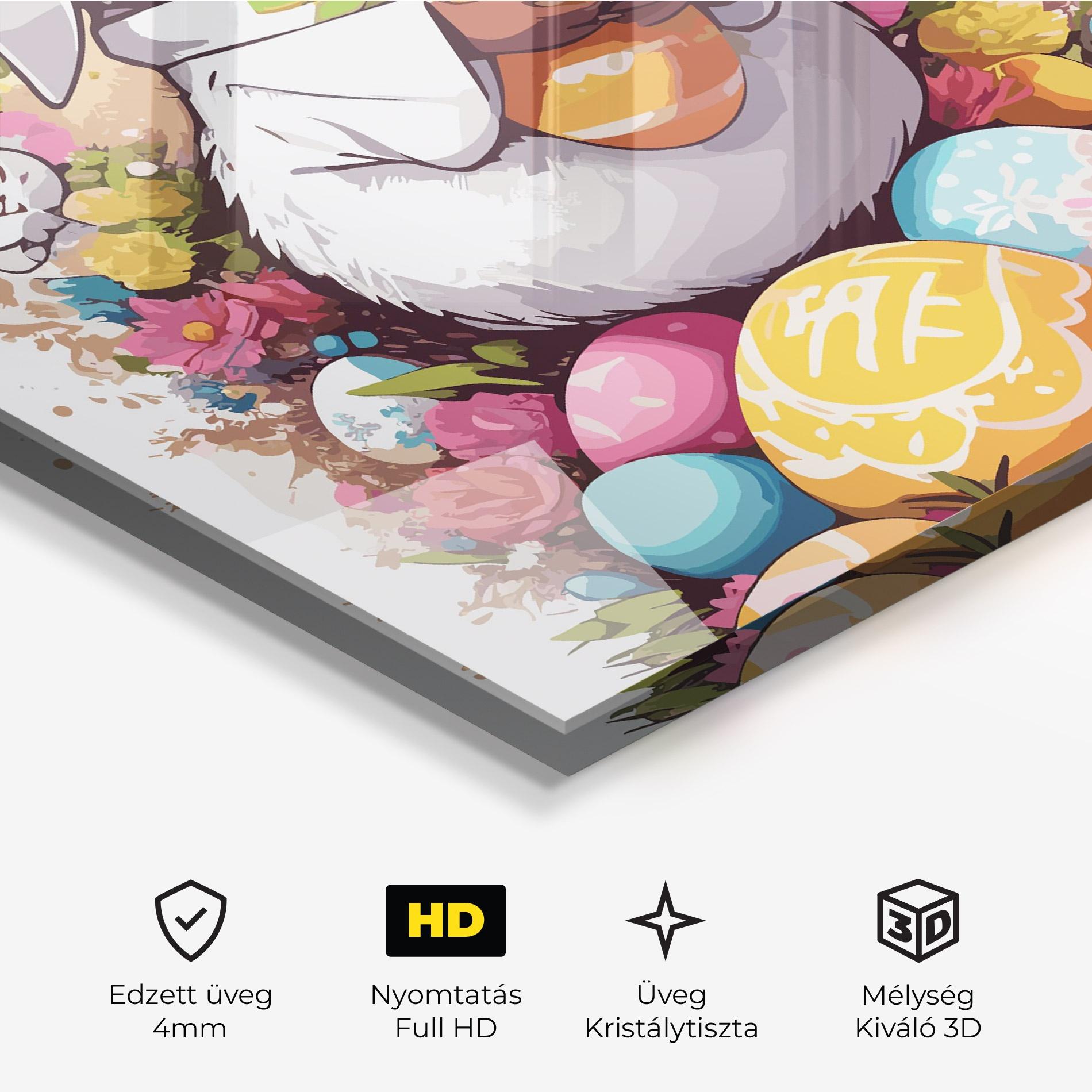 Üvegkép White Easter Bunny mockup 3