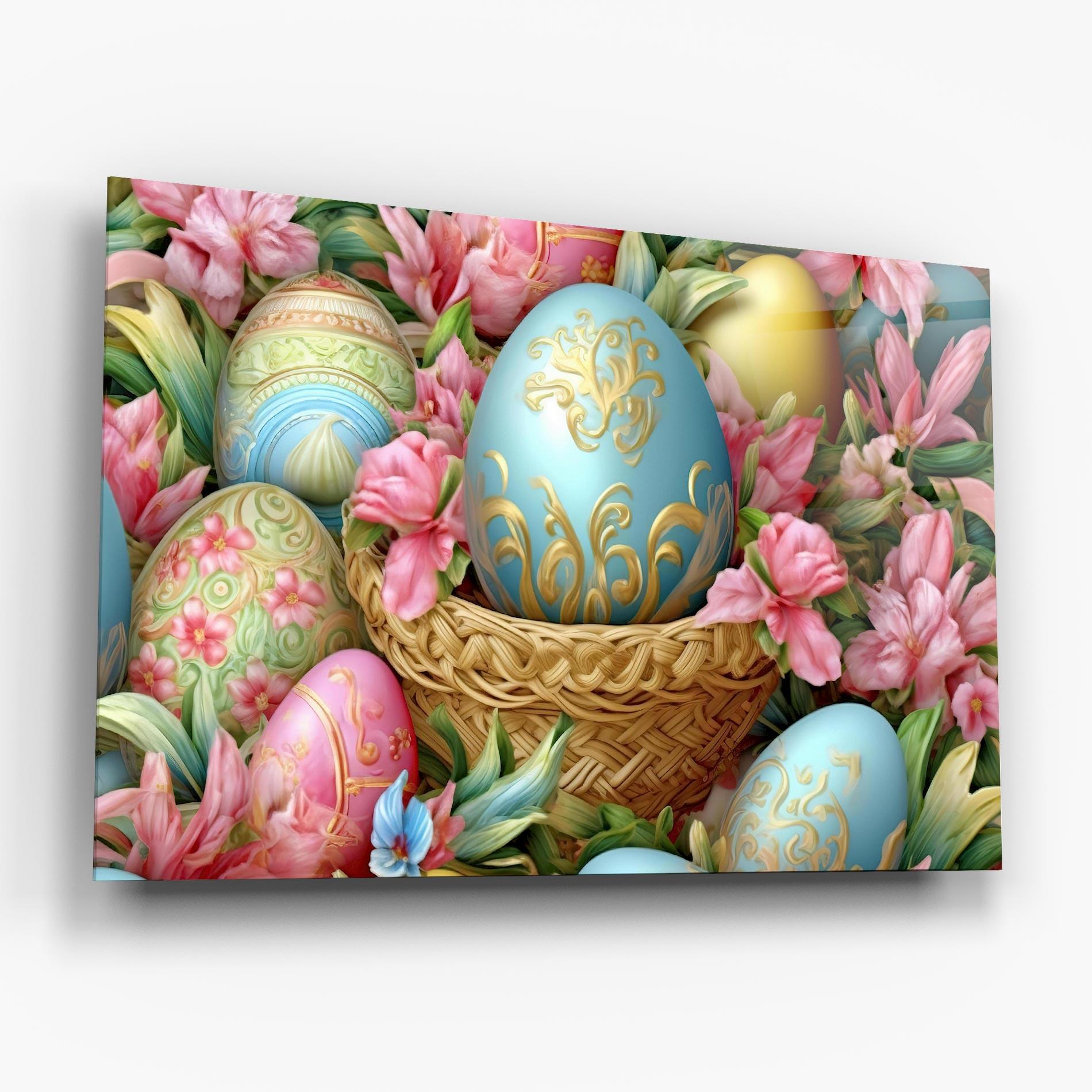 Üvegkép Blue Easter Egg mockup 6