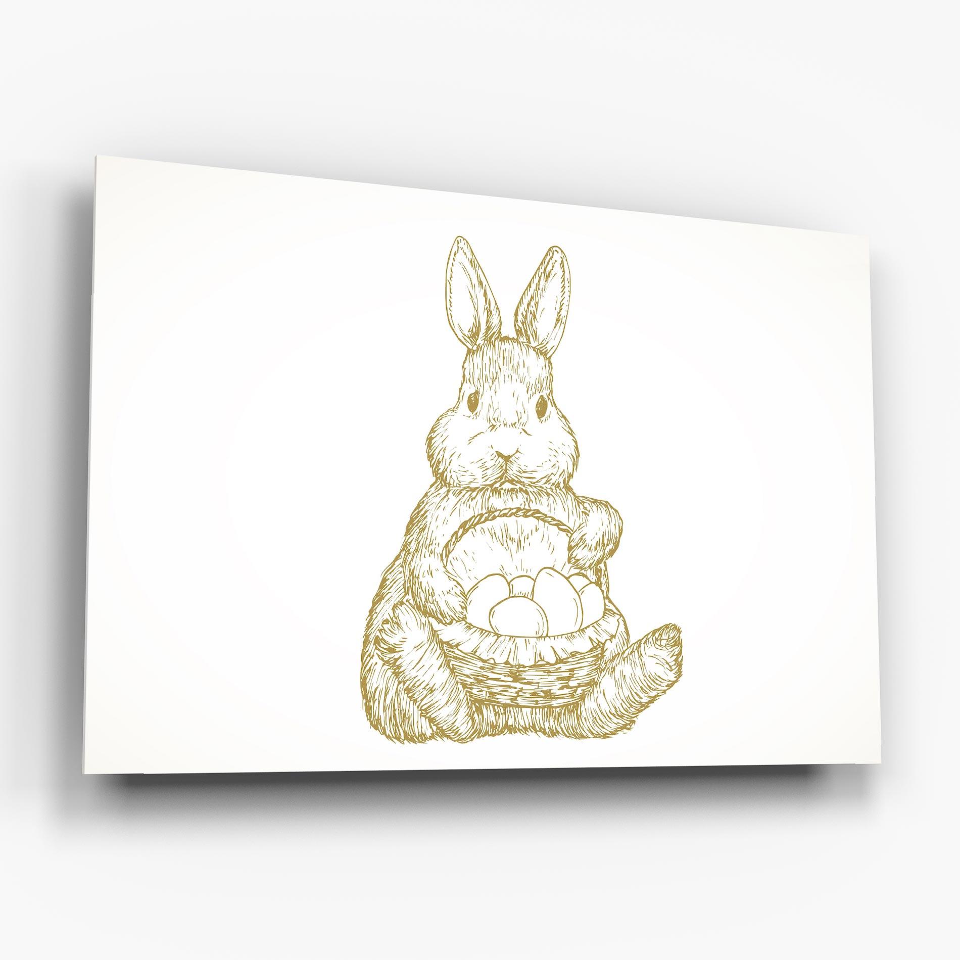 Üvegkép Bunny With Basket mockup 6
