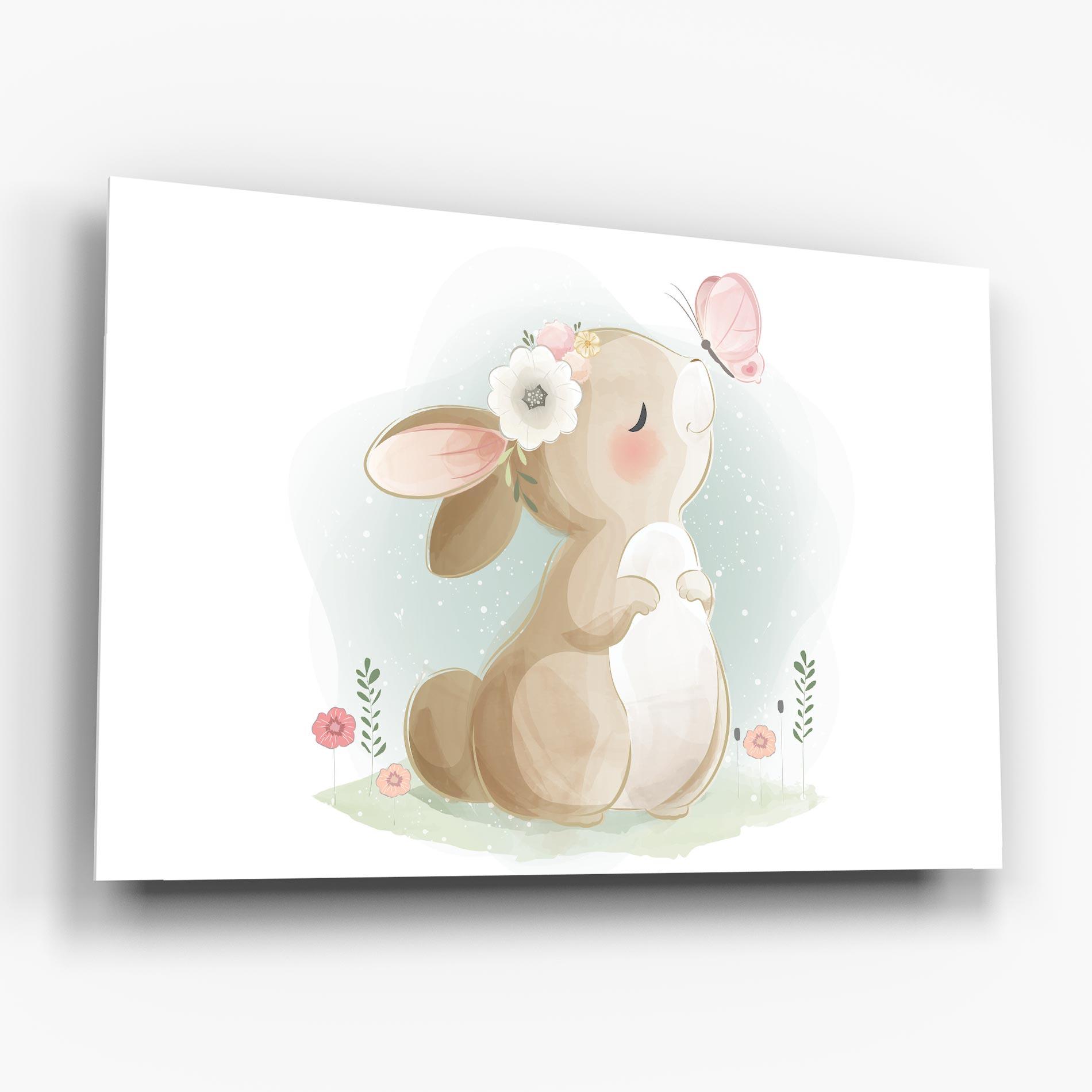 Üvegkép Butterfly On Bunny Nose mockup 6