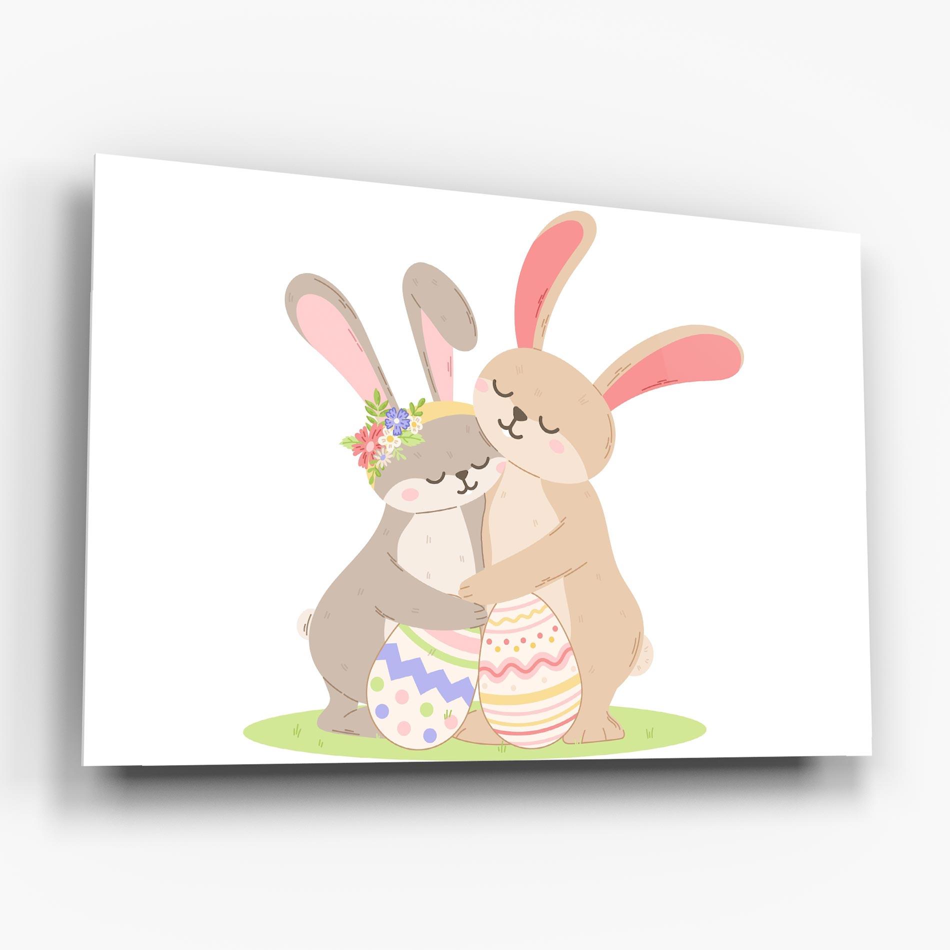 Üvegkép Easter Bunny Couple mockup 6