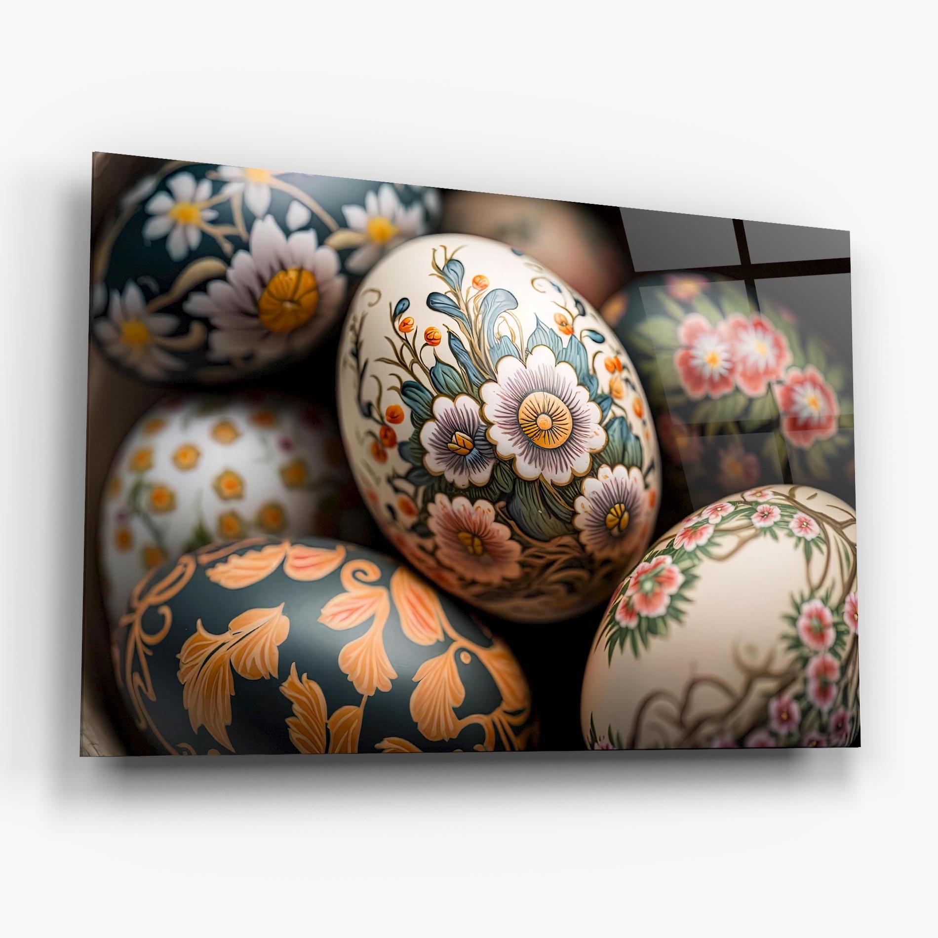 Üvegkép Floral Painted Eggs mockup 6