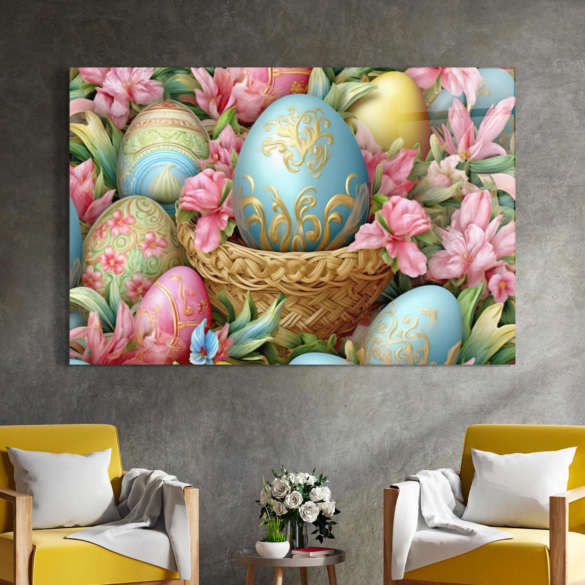 Üvegkép Blue Easter Egg mockup 4