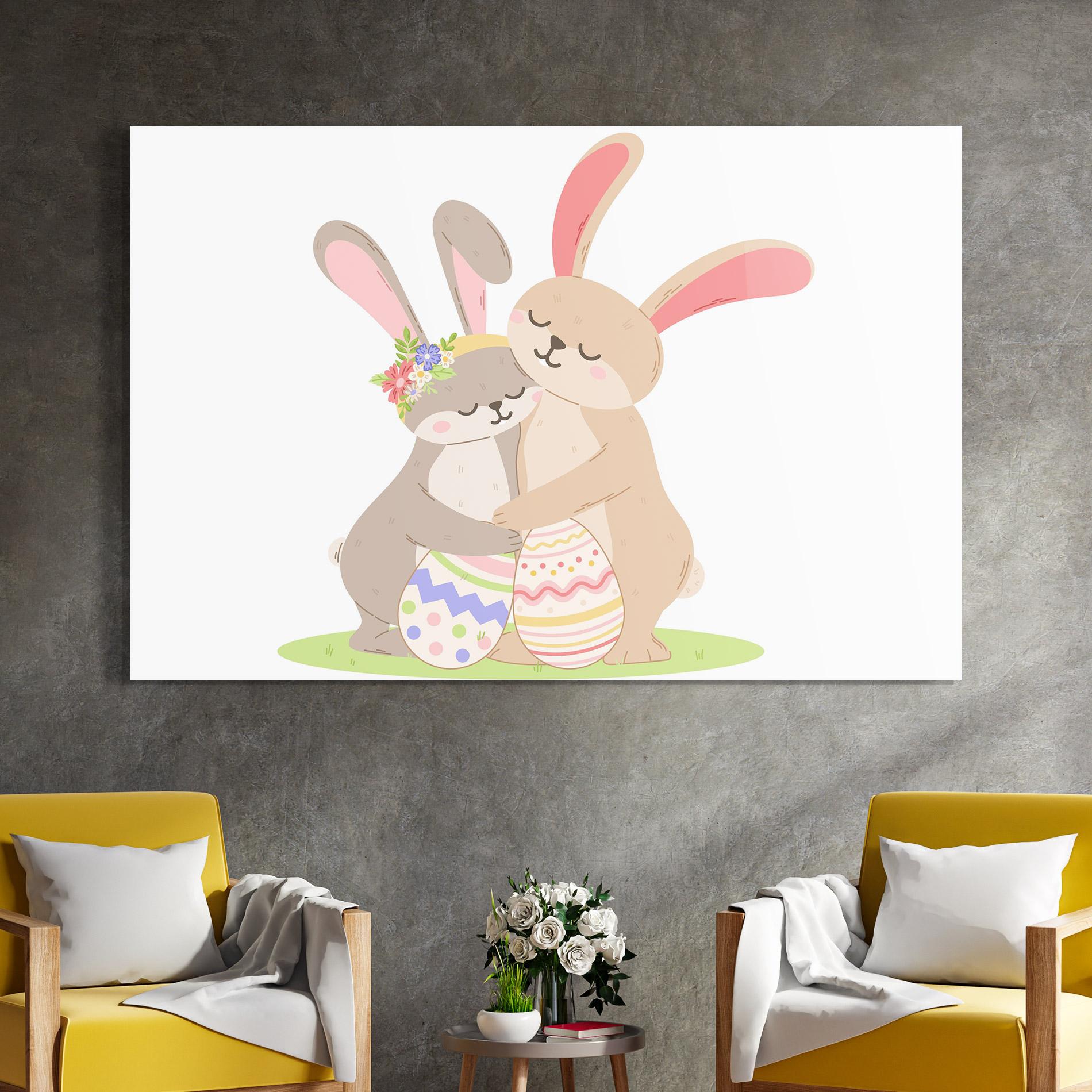 Üvegkép Easter Bunny Couple mockup 4