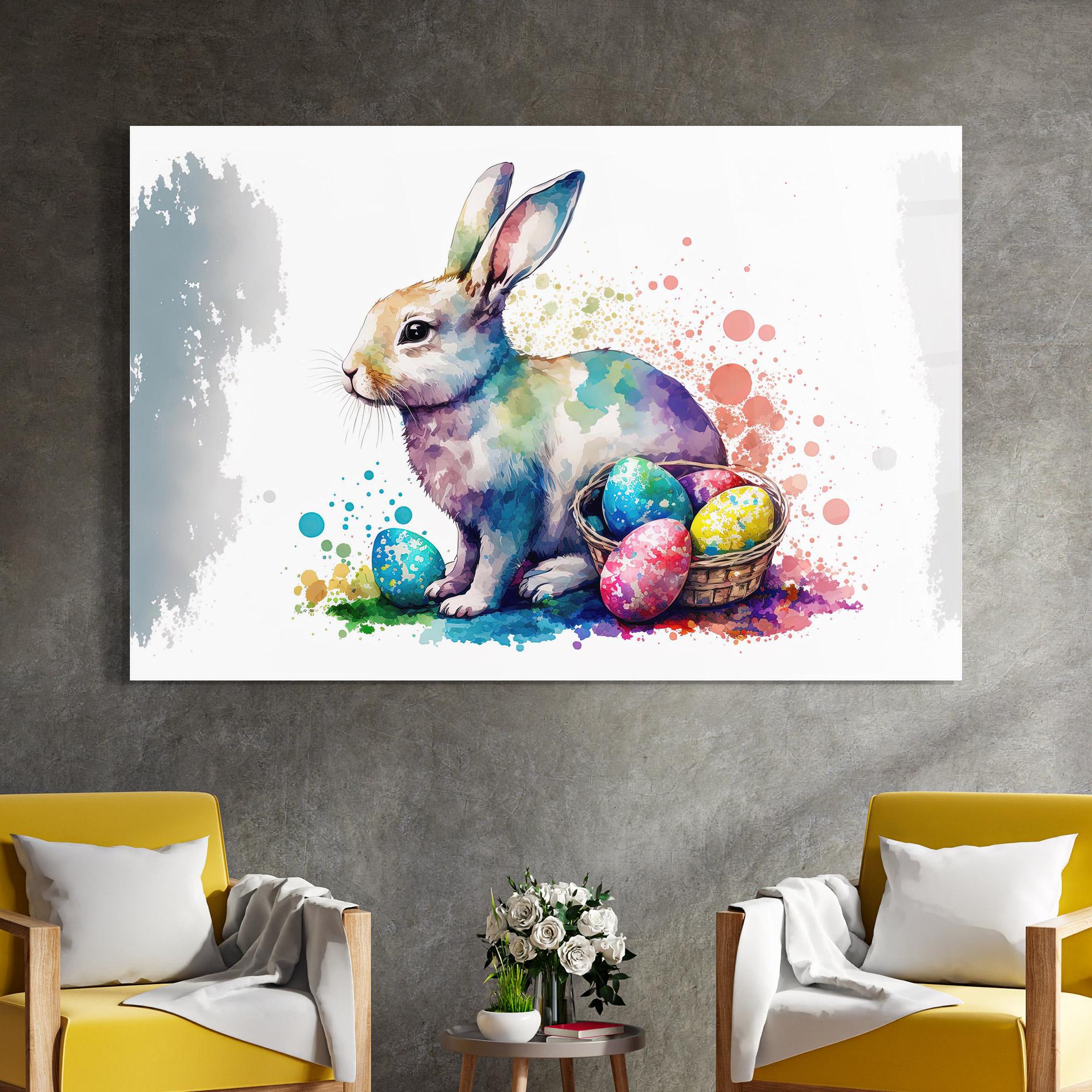 Üvegkép Easter Bunny Watercolor mockup 4