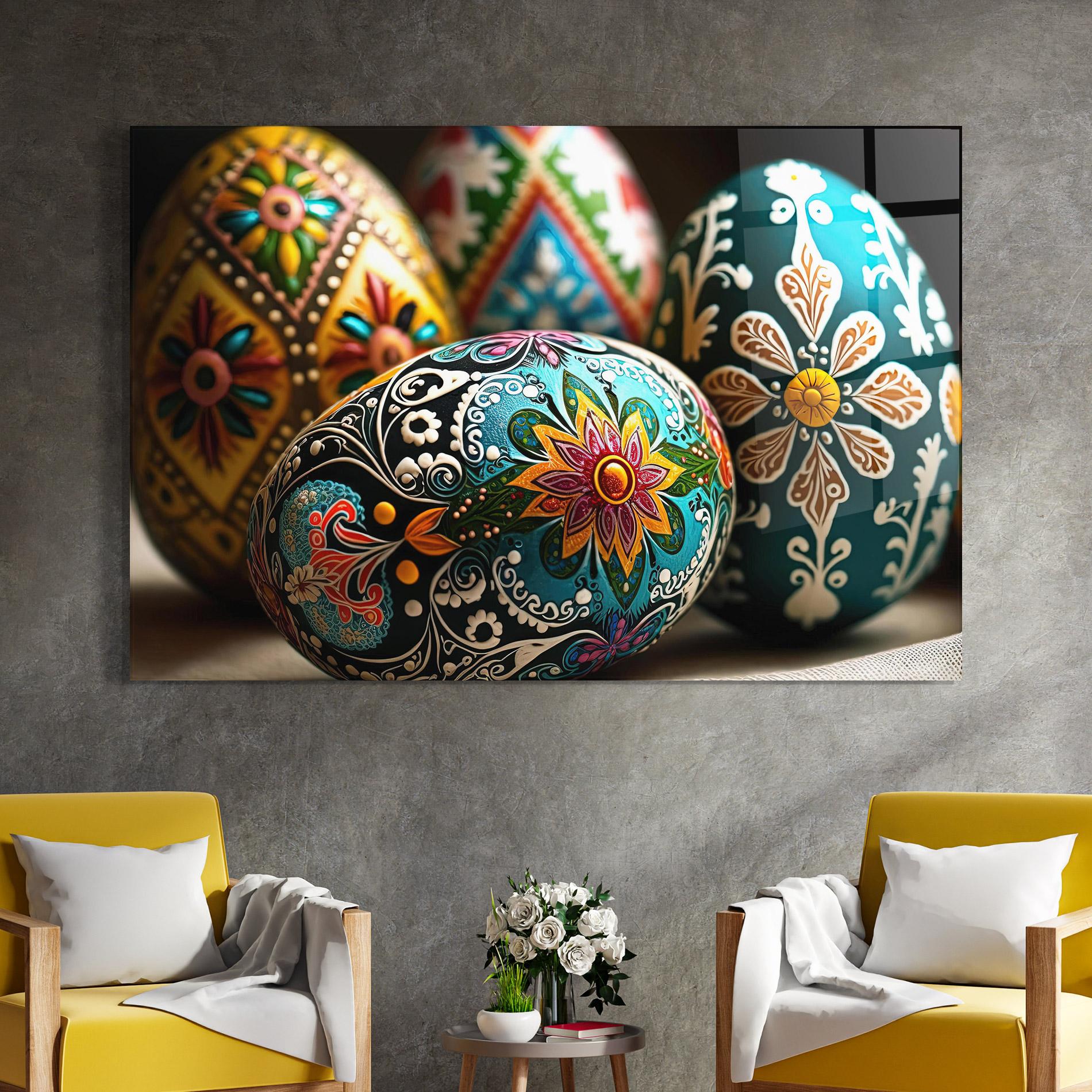 Üvegkép Easter Eggs Ornament mockup 4