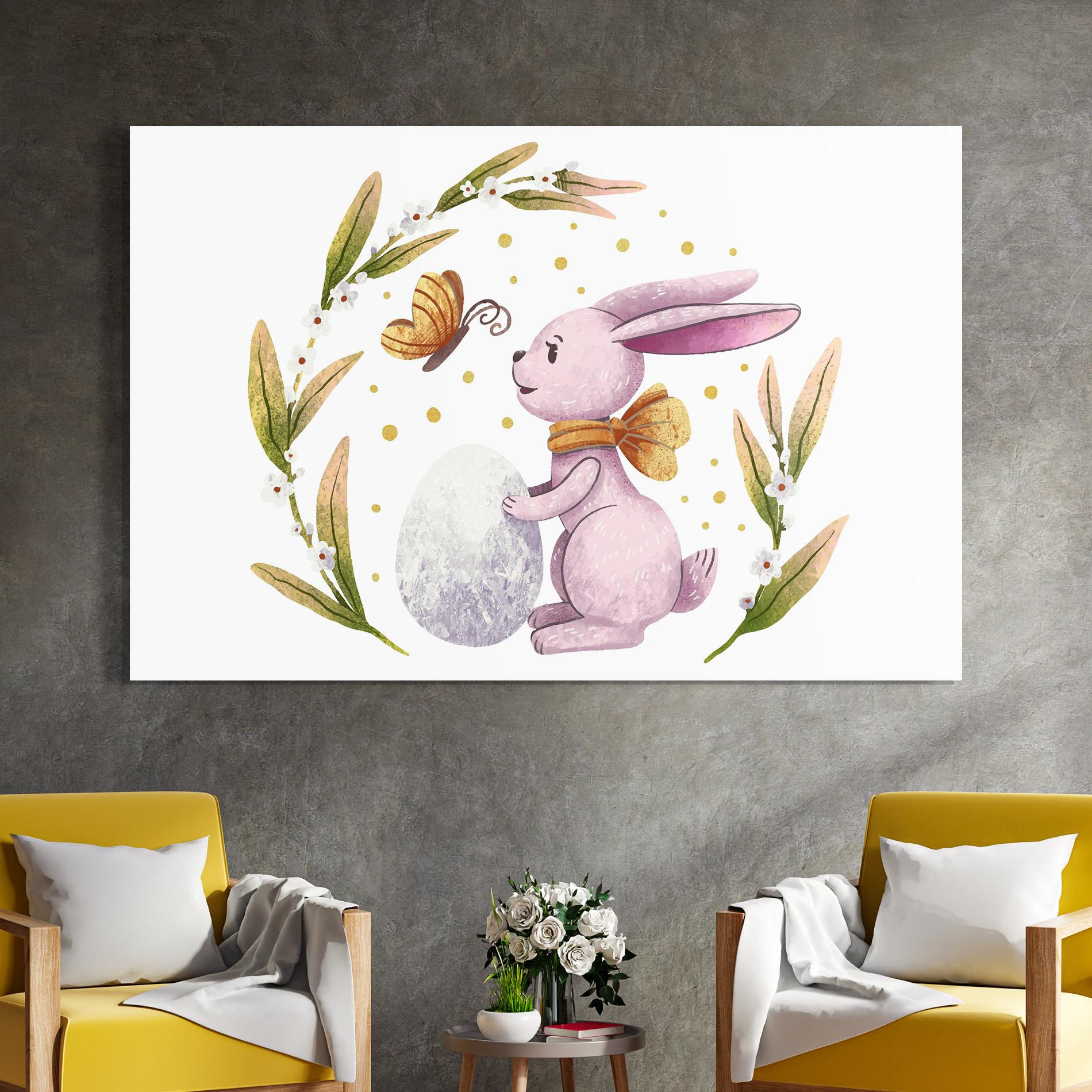 Üvegkép Easter Pink Bunny mockup 4