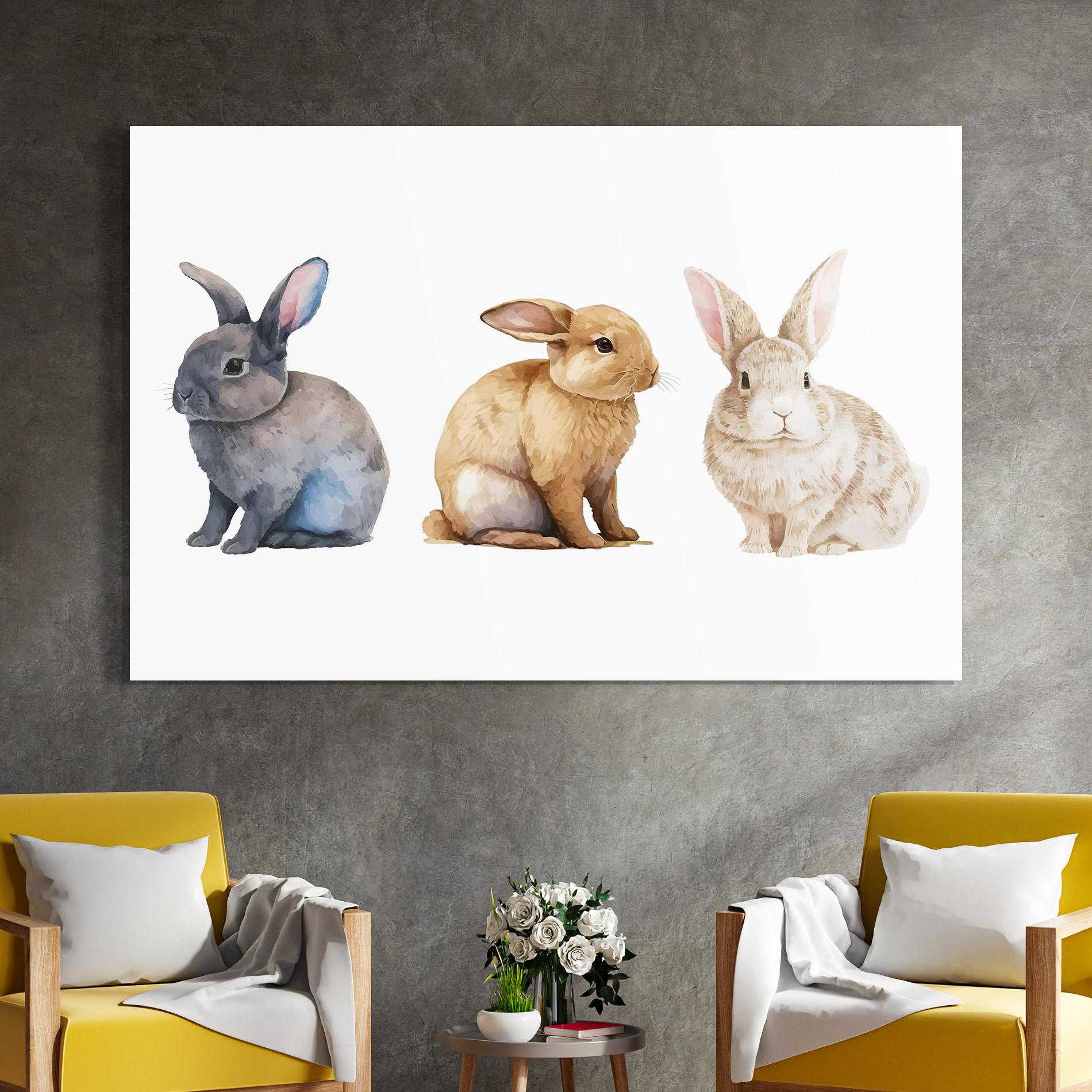 Üvegkép Tree Easter Bunnies mockup 4