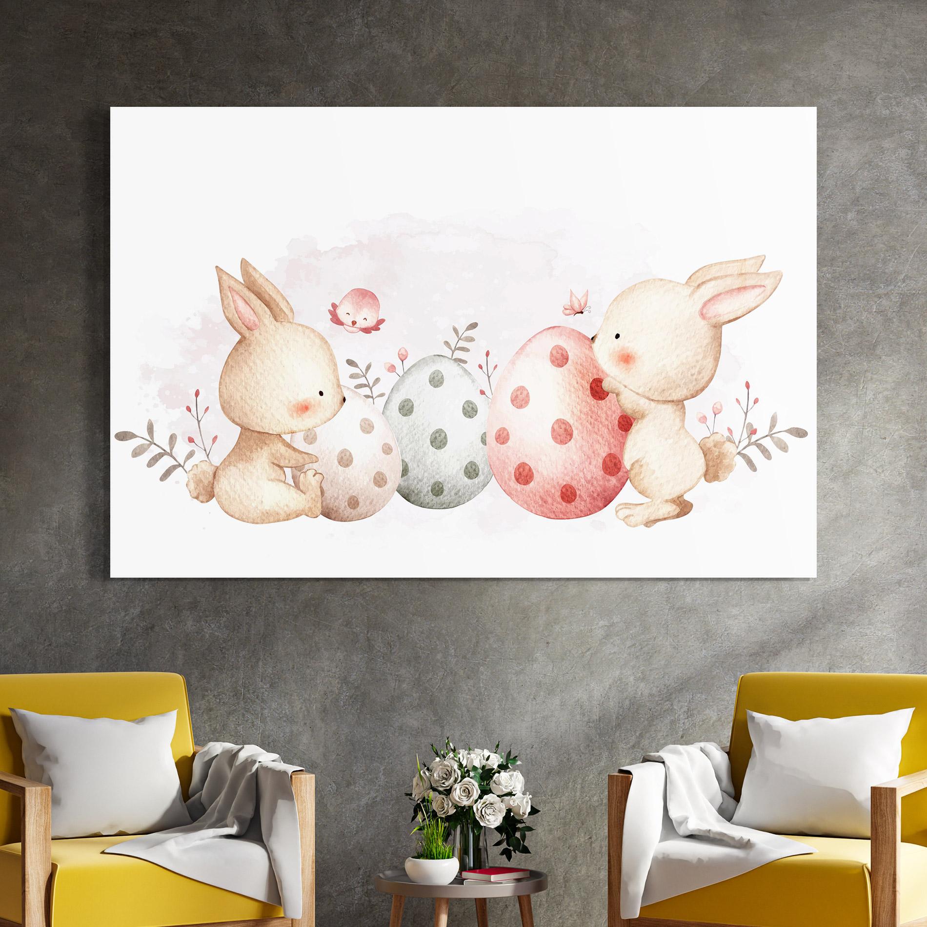 Üvegkép Watercolor Bunny mockup 4