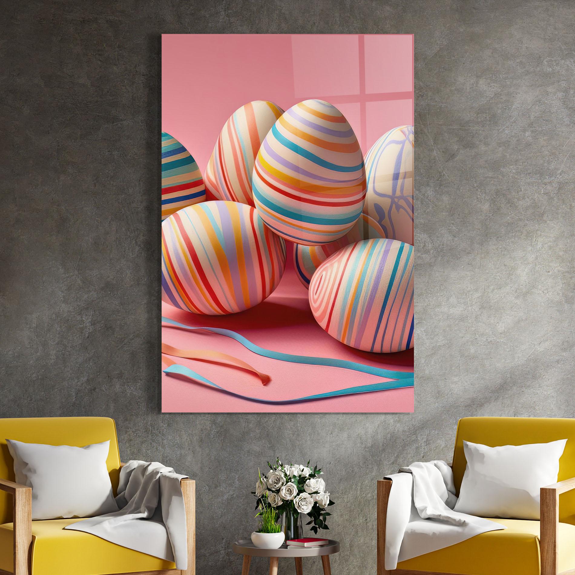 Üvegkép Easter Eggs Ribbons mockup 4
