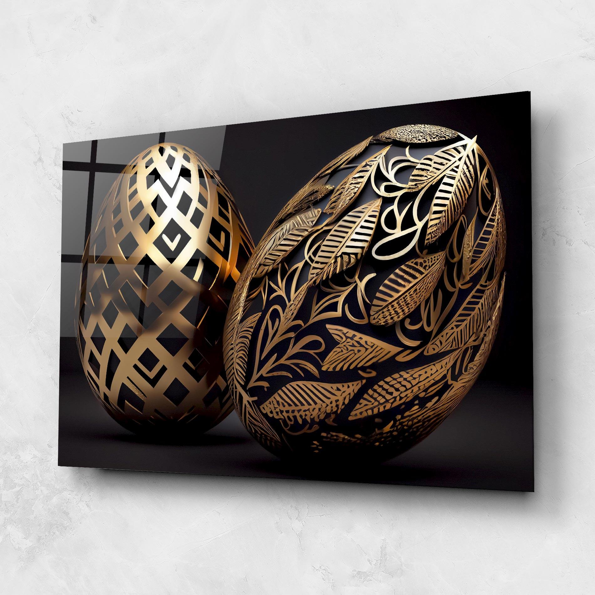 Üvegkép Black Golden Eggs mockup 1