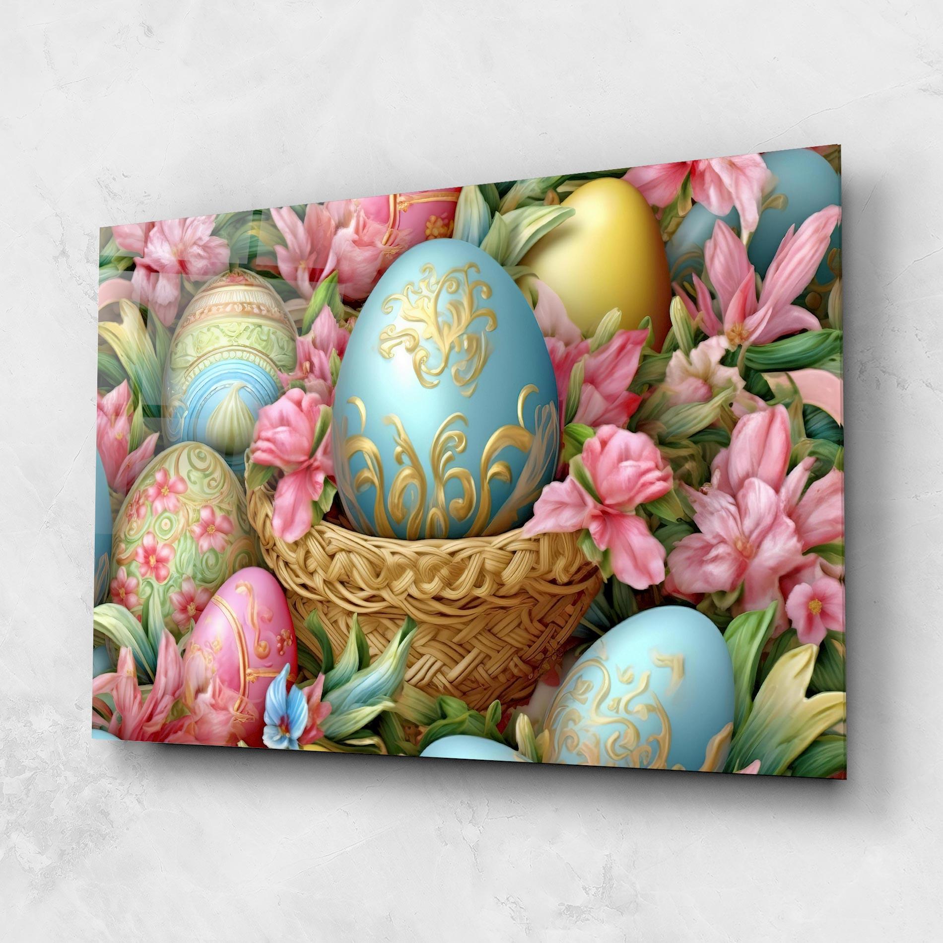 Üvegkép Blue Easter Egg mockup 1