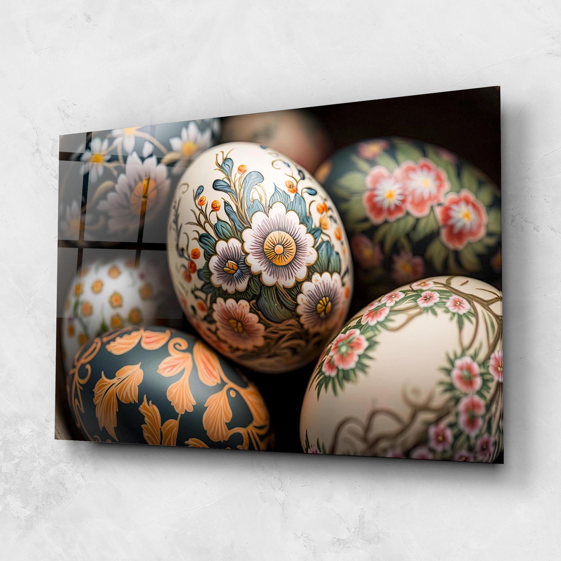 Üvegkép Floral Painted Eggs mockup 1