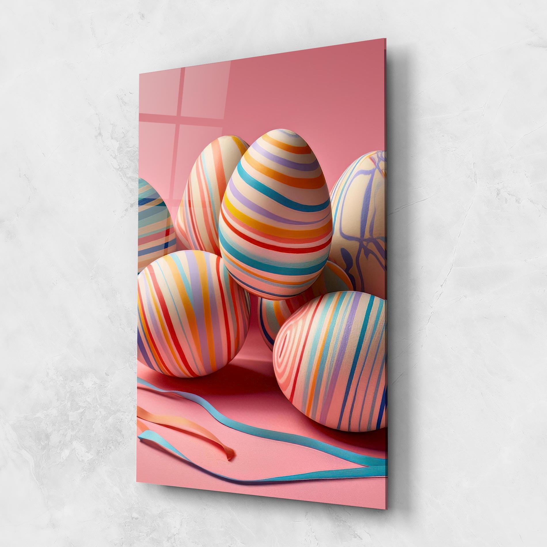 Üvegkép Easter Eggs Ribbons mockup 1