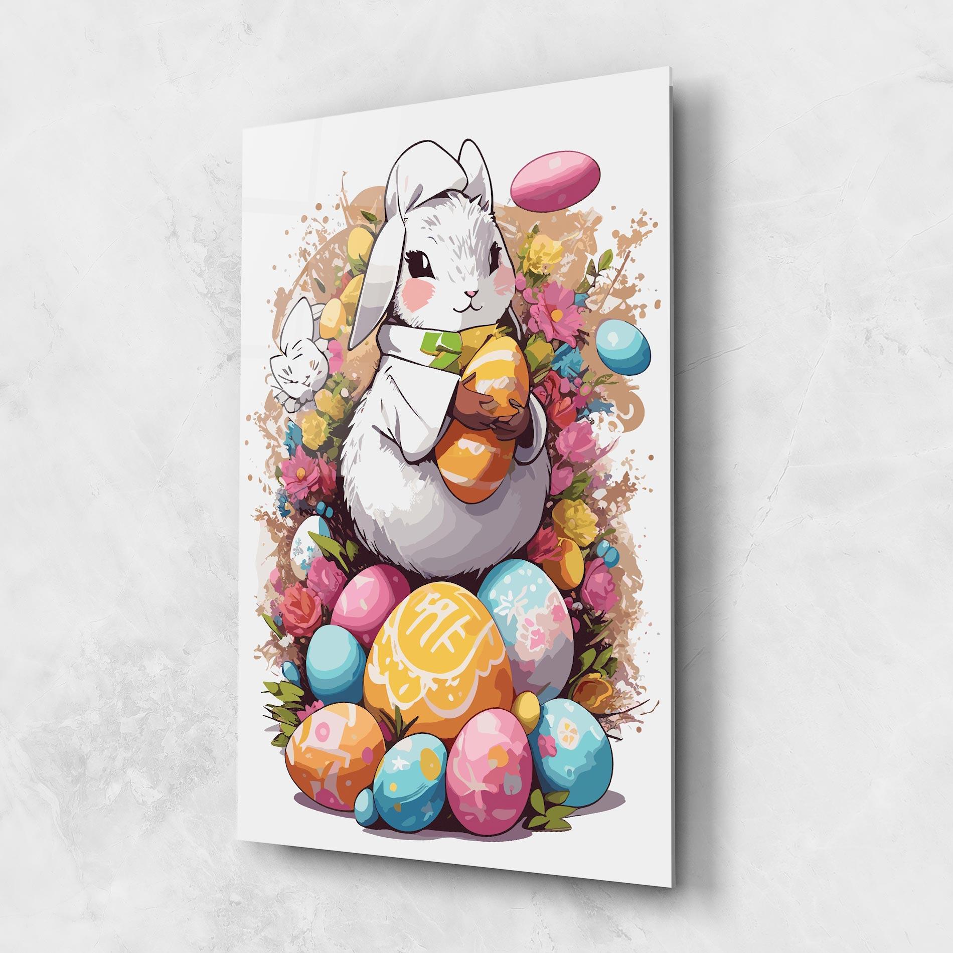 Üvegkép White Easter Bunny mockup 1