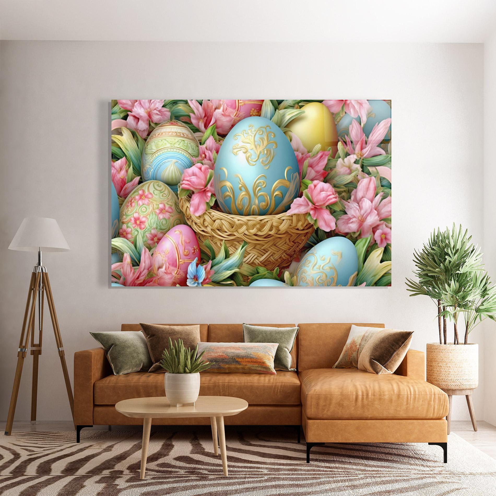 Üvegkép Blue Easter Egg mockup 7