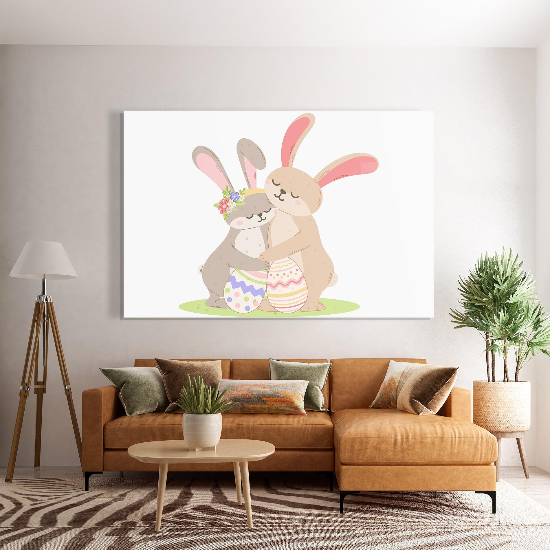 Üvegkép Easter Bunny Couple mockup 7