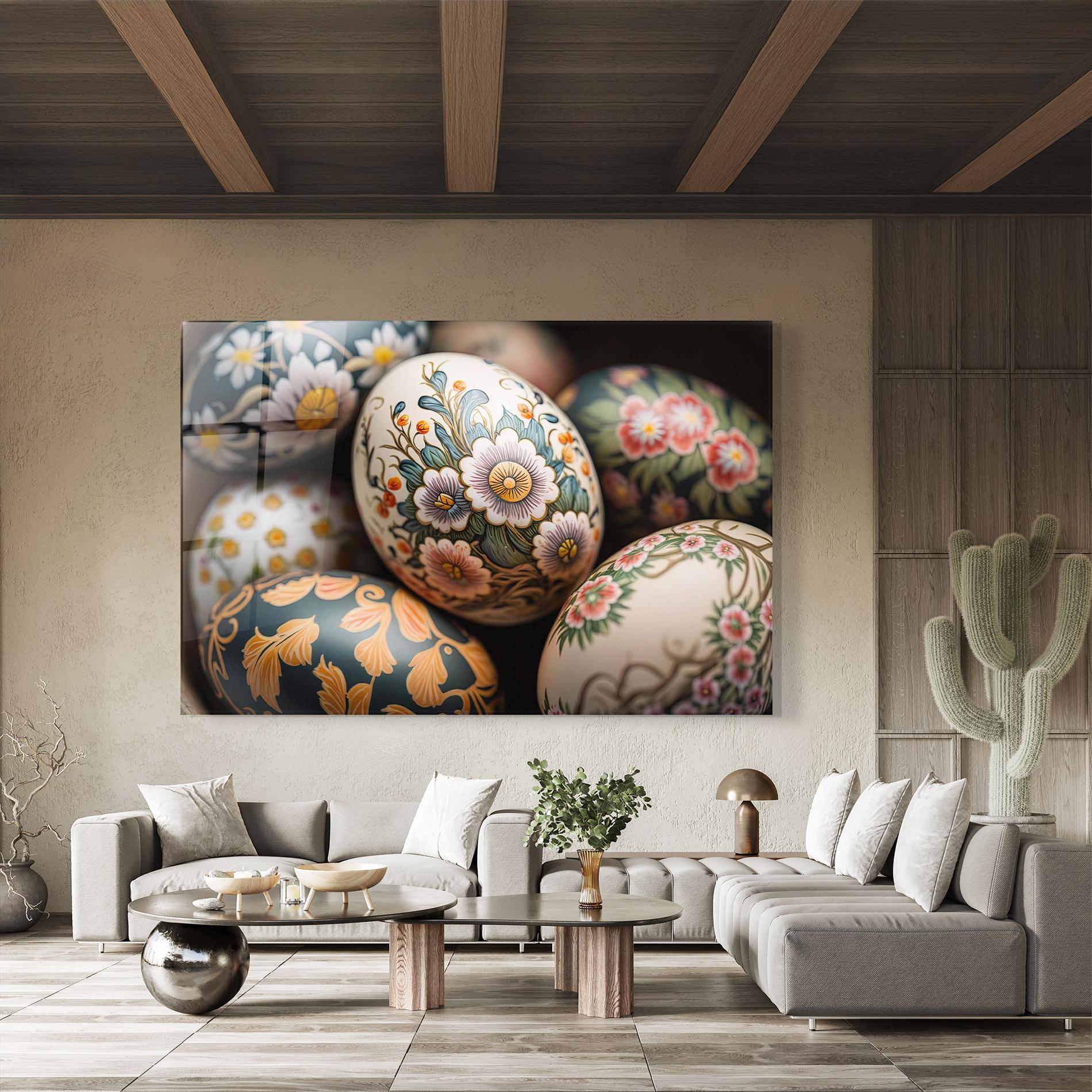 Üvegkép Floral Painted Eggs mockup 8