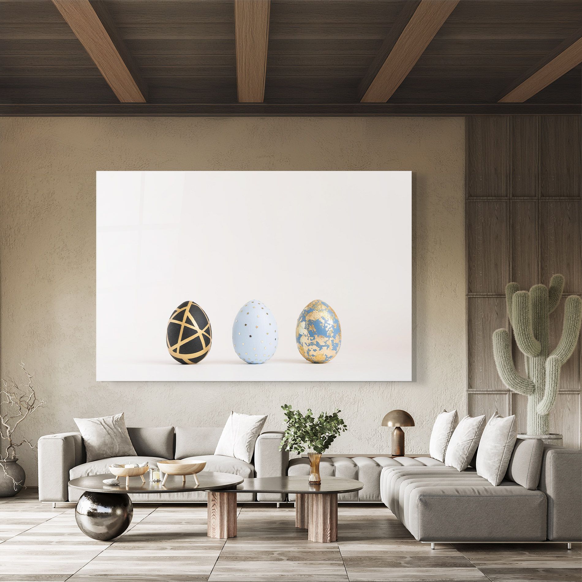 Three Easter Golden Eggs mockup 8