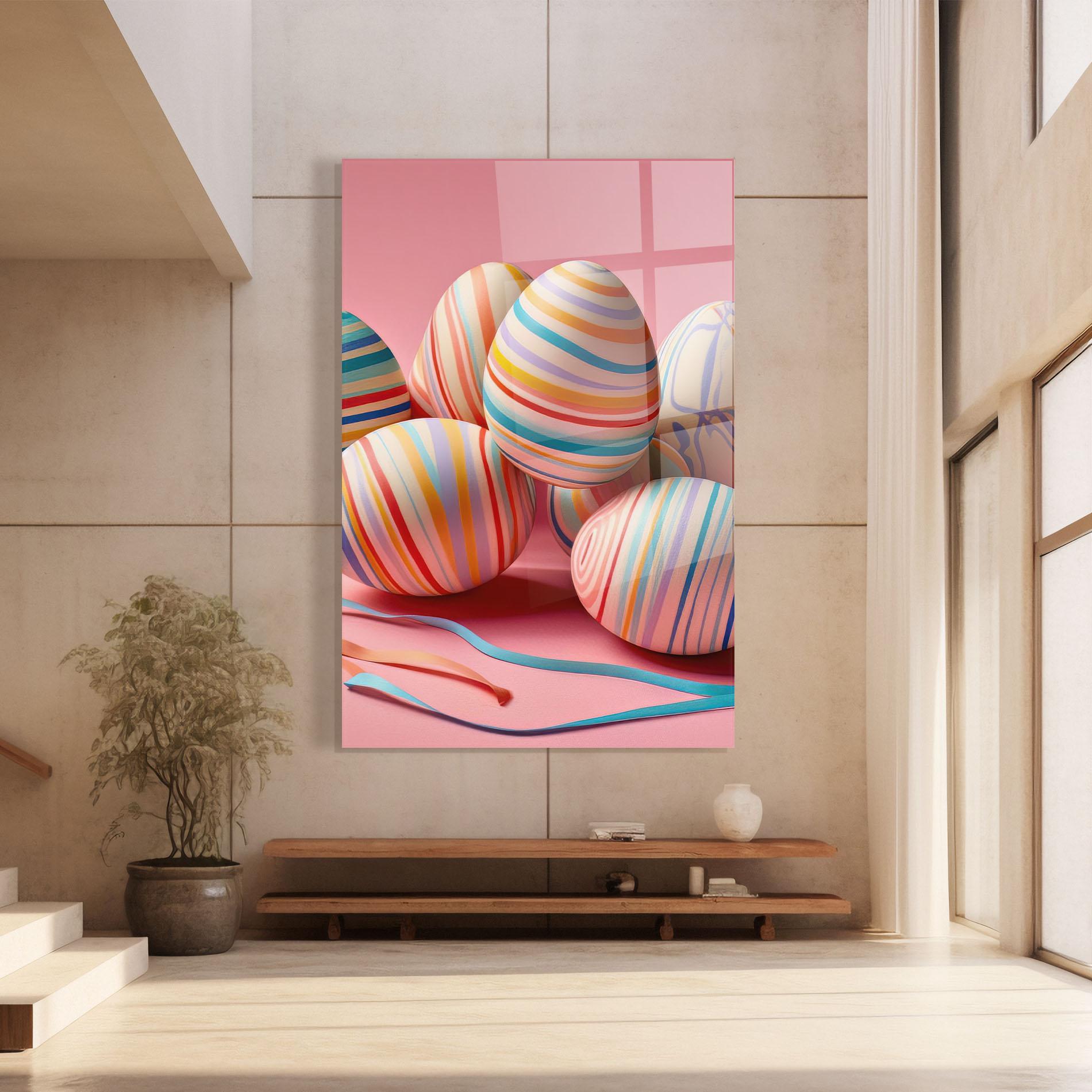 Üvegkép Easter Eggs Ribbons mockup 8