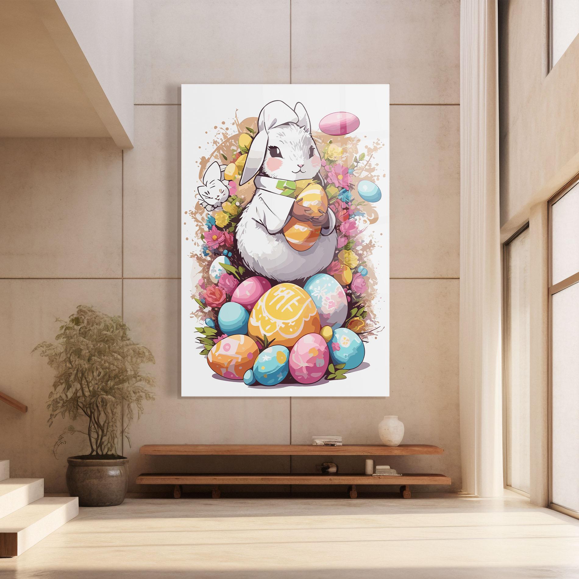Üvegkép White Easter Bunny mockup 8