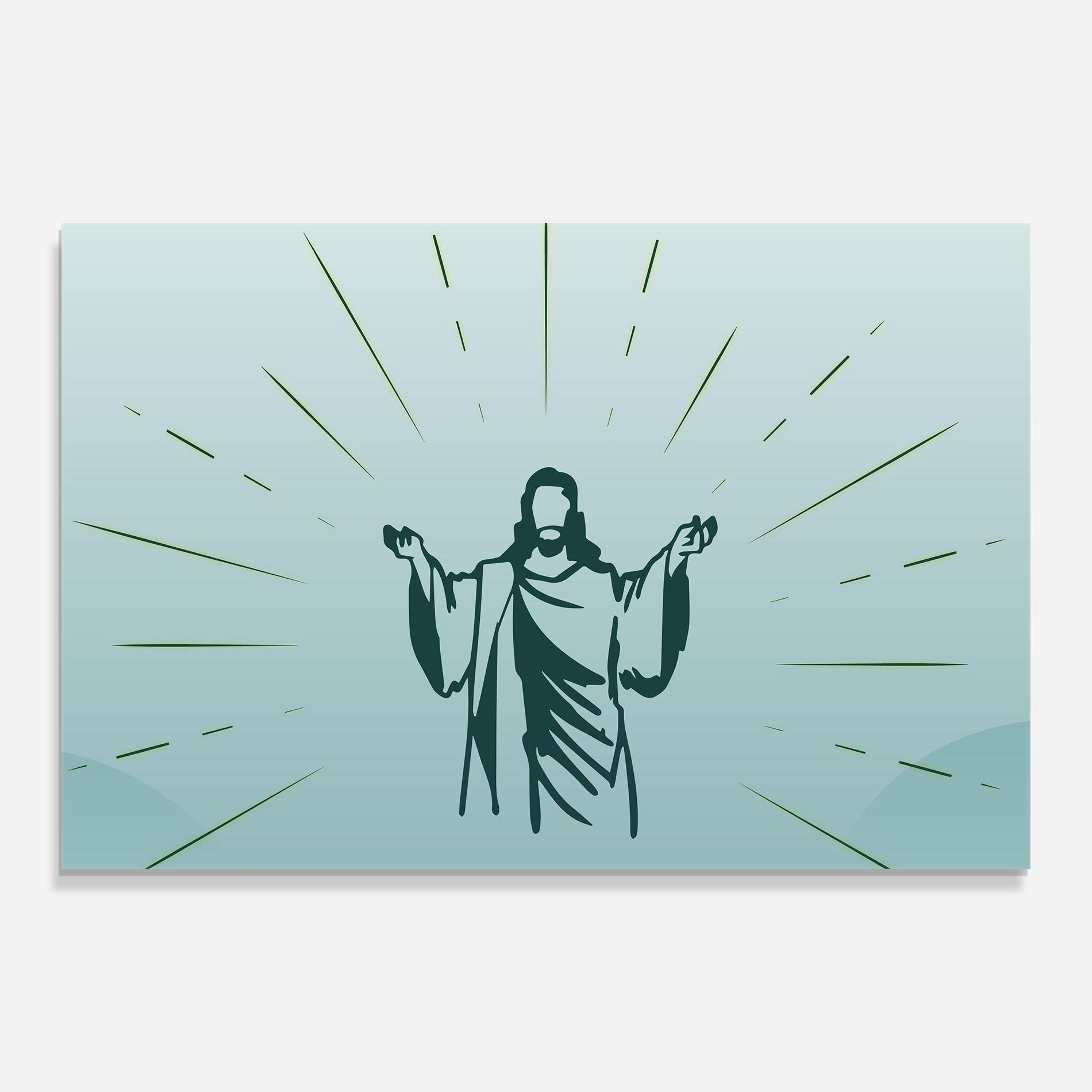 Üvegkép Blue Art Jesus mockup 0