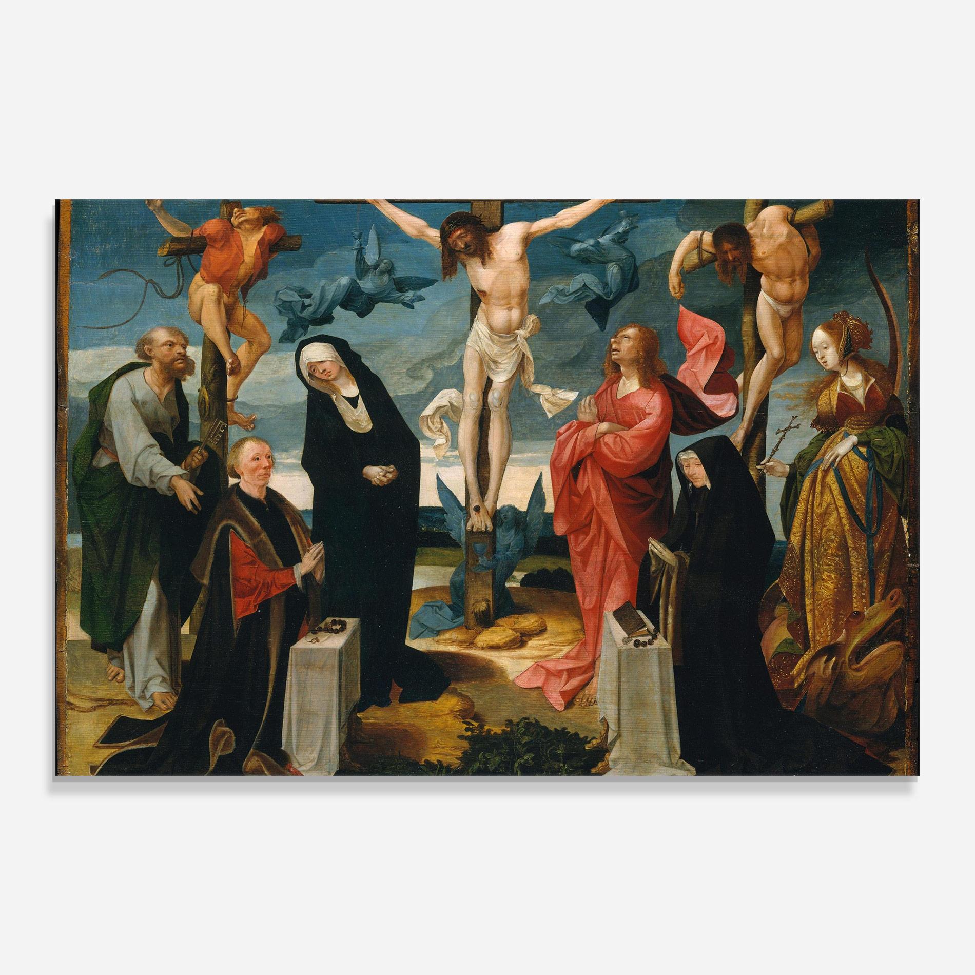 Üvegkép Jesus Cross Birds mockup 0