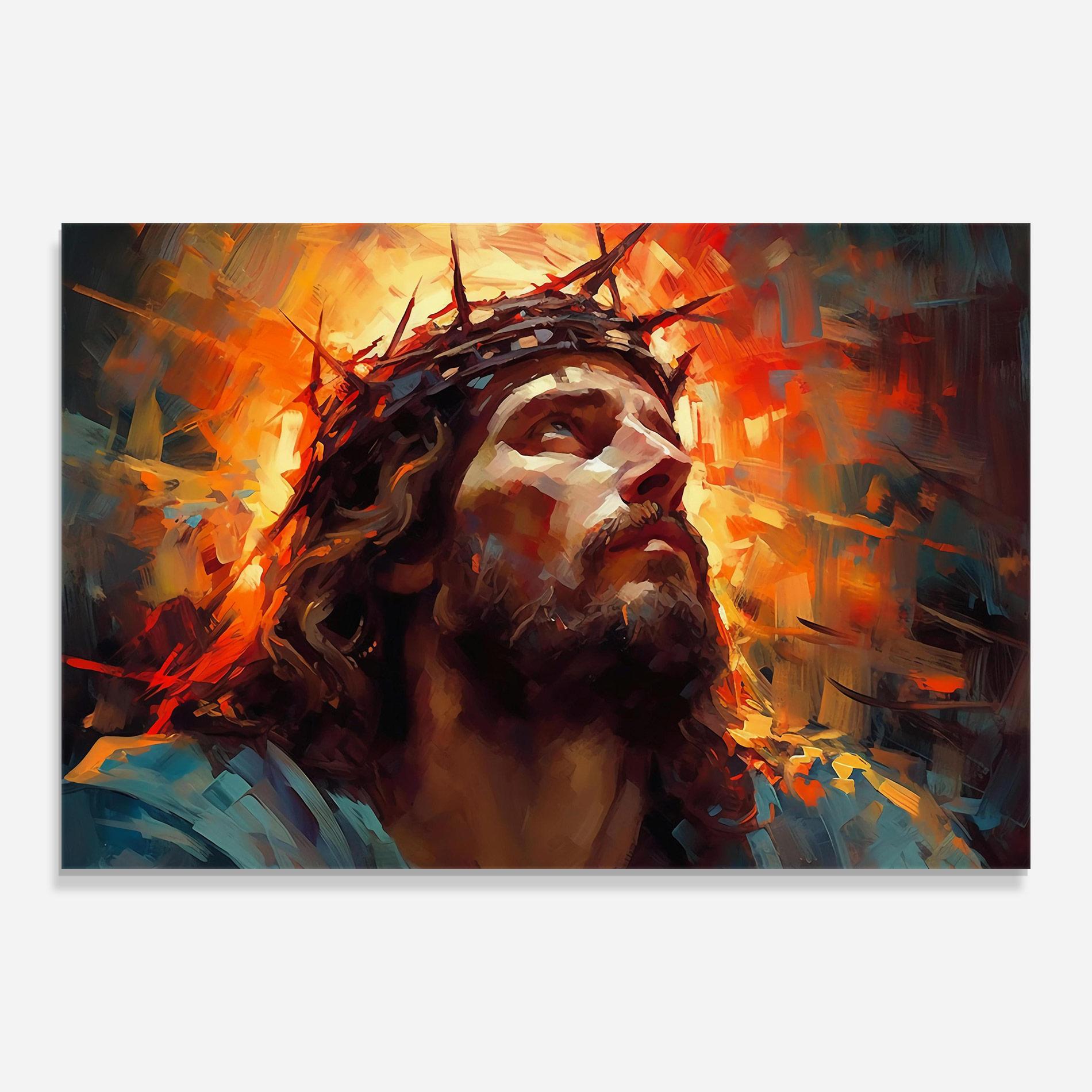 Üvegkép Jesus Crown Light mockup 0