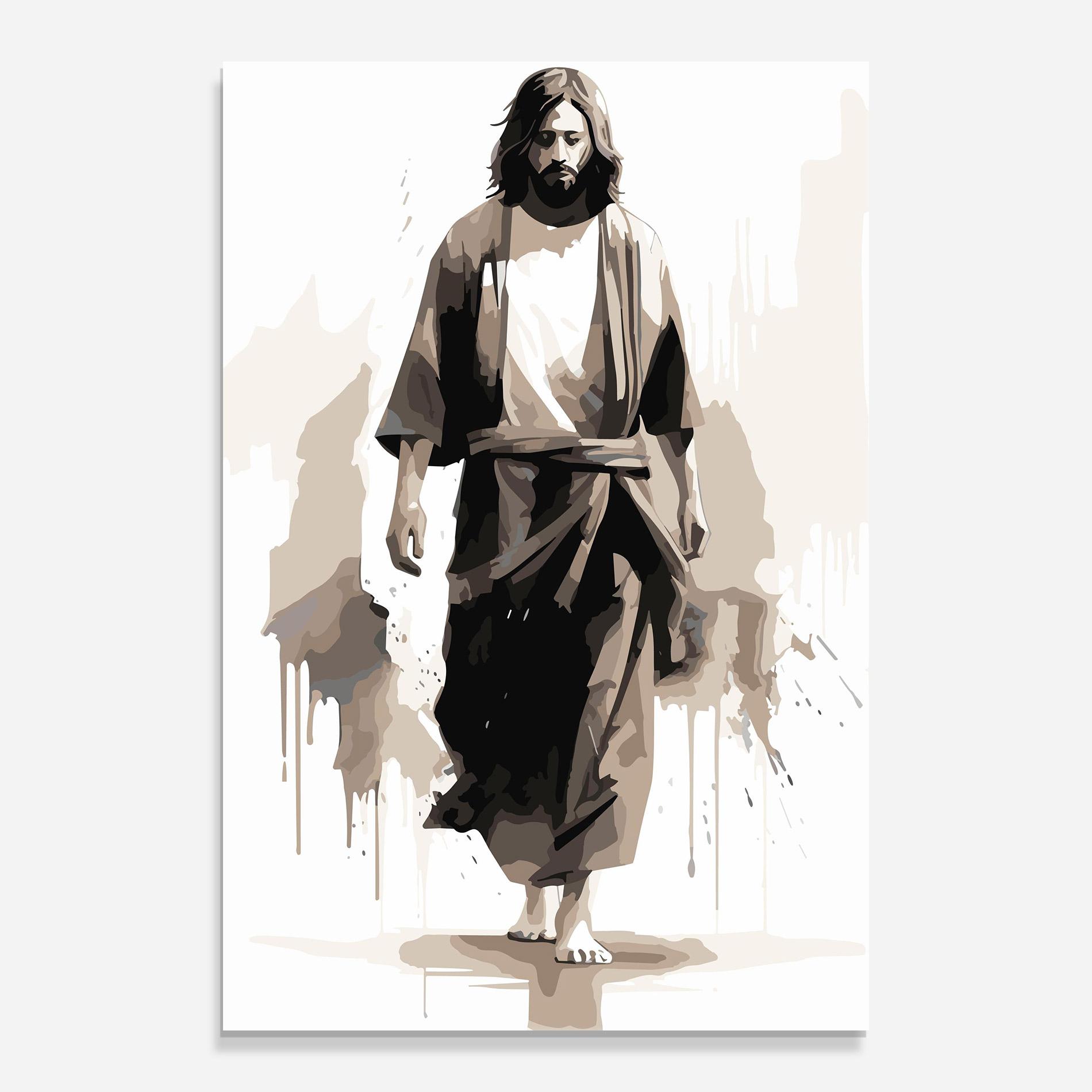 Üvegkép Cream Art Jesus mockup 0