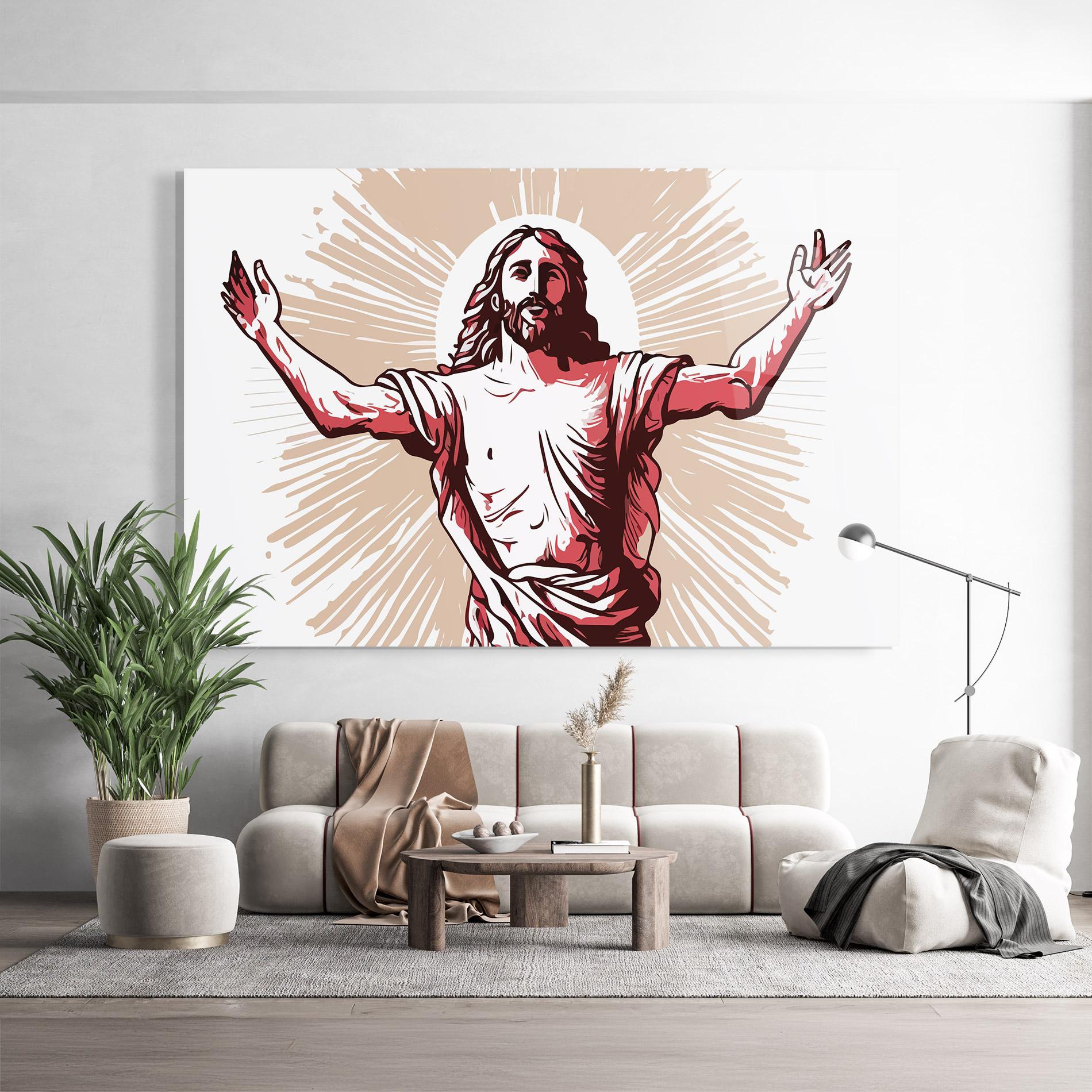 Üvegkép Artistic Jesus mockup 9